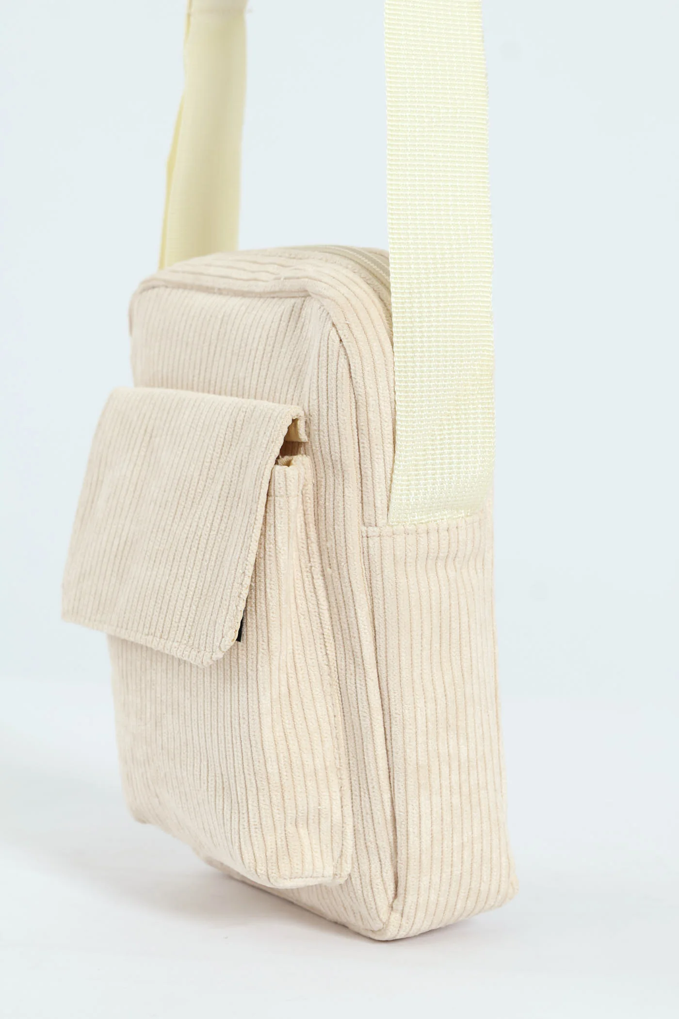 Boys Corduroy Sling Bag - Beige - Image 4