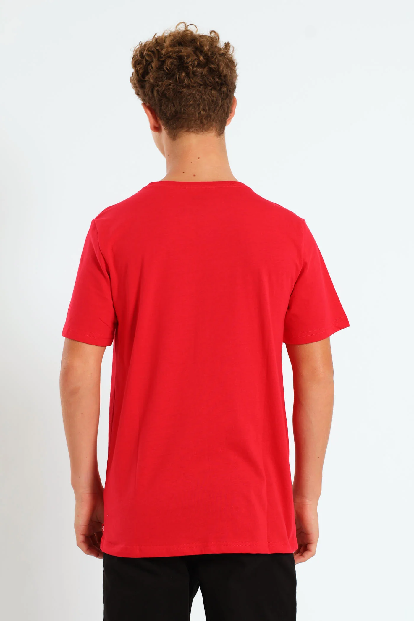 Boys Core Bat Logo Print Tee - Red - Image 3