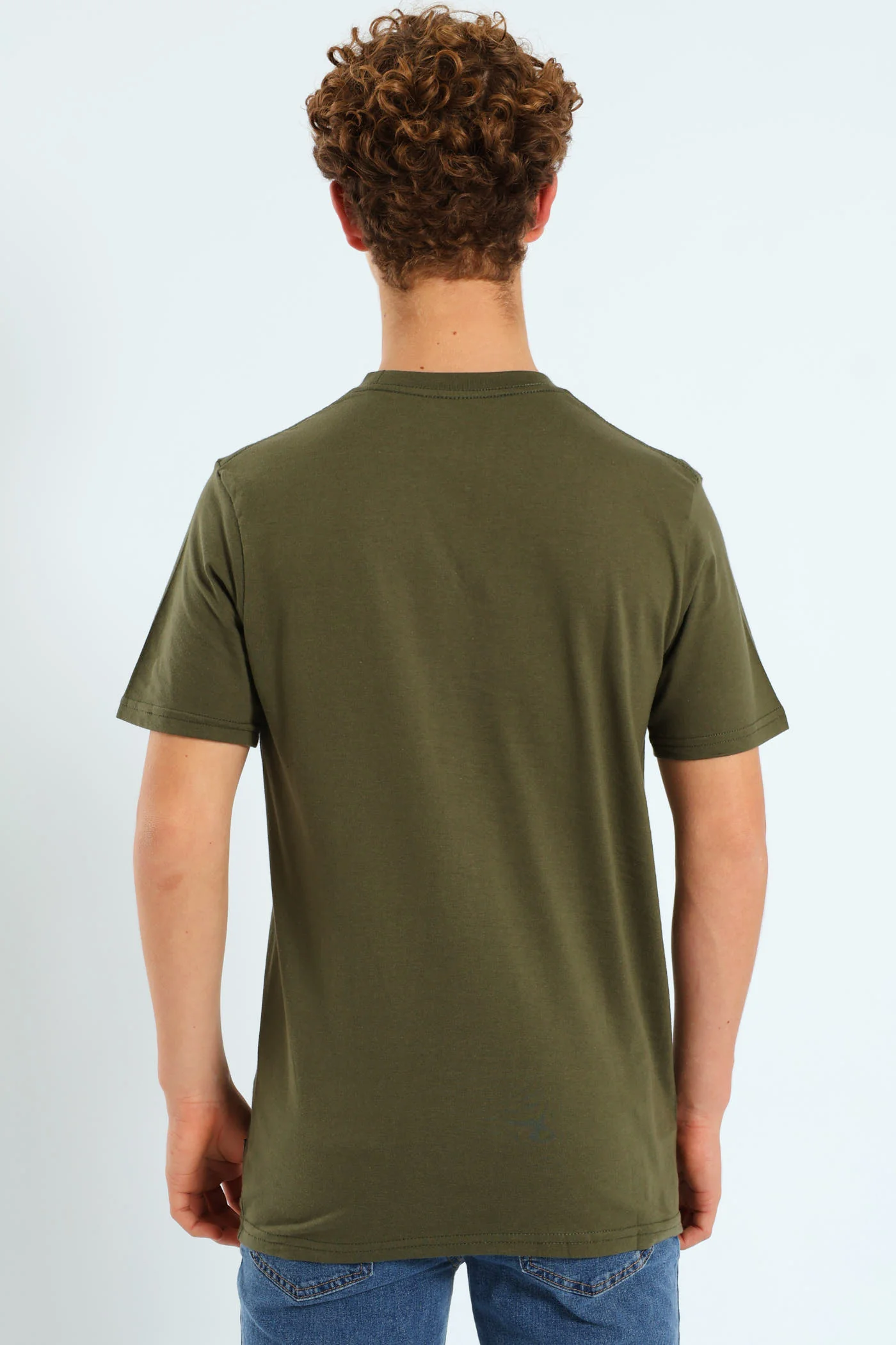 Boys Core Short Sleeve Print Tee - Olive/Red - Image 4