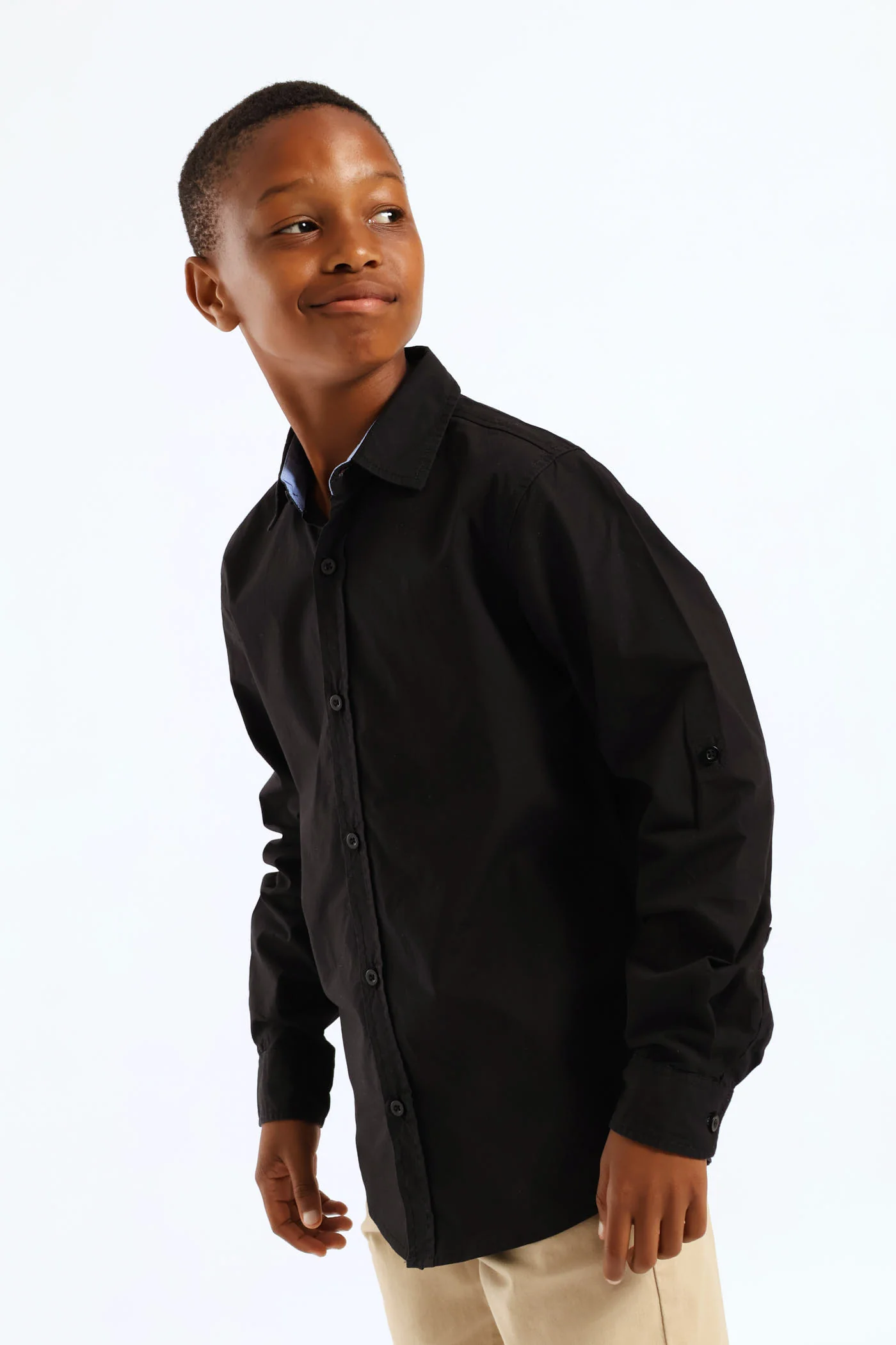 Boys Cotton Formal Shirt - Black - Image 2