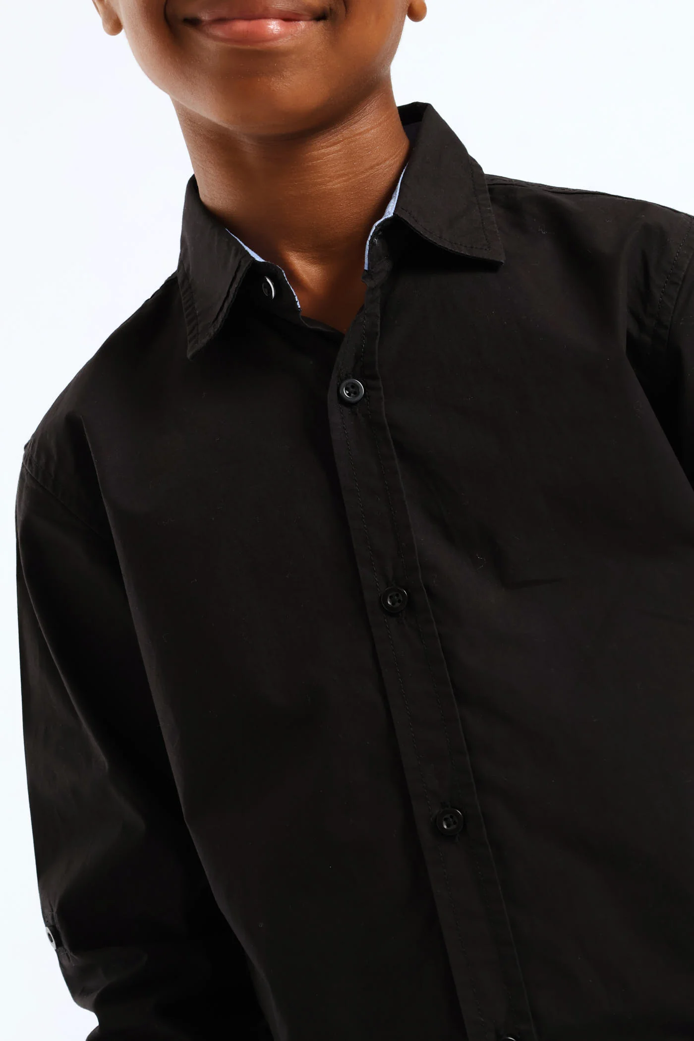 Boys Cotton Formal Shirt - Black - Image 6