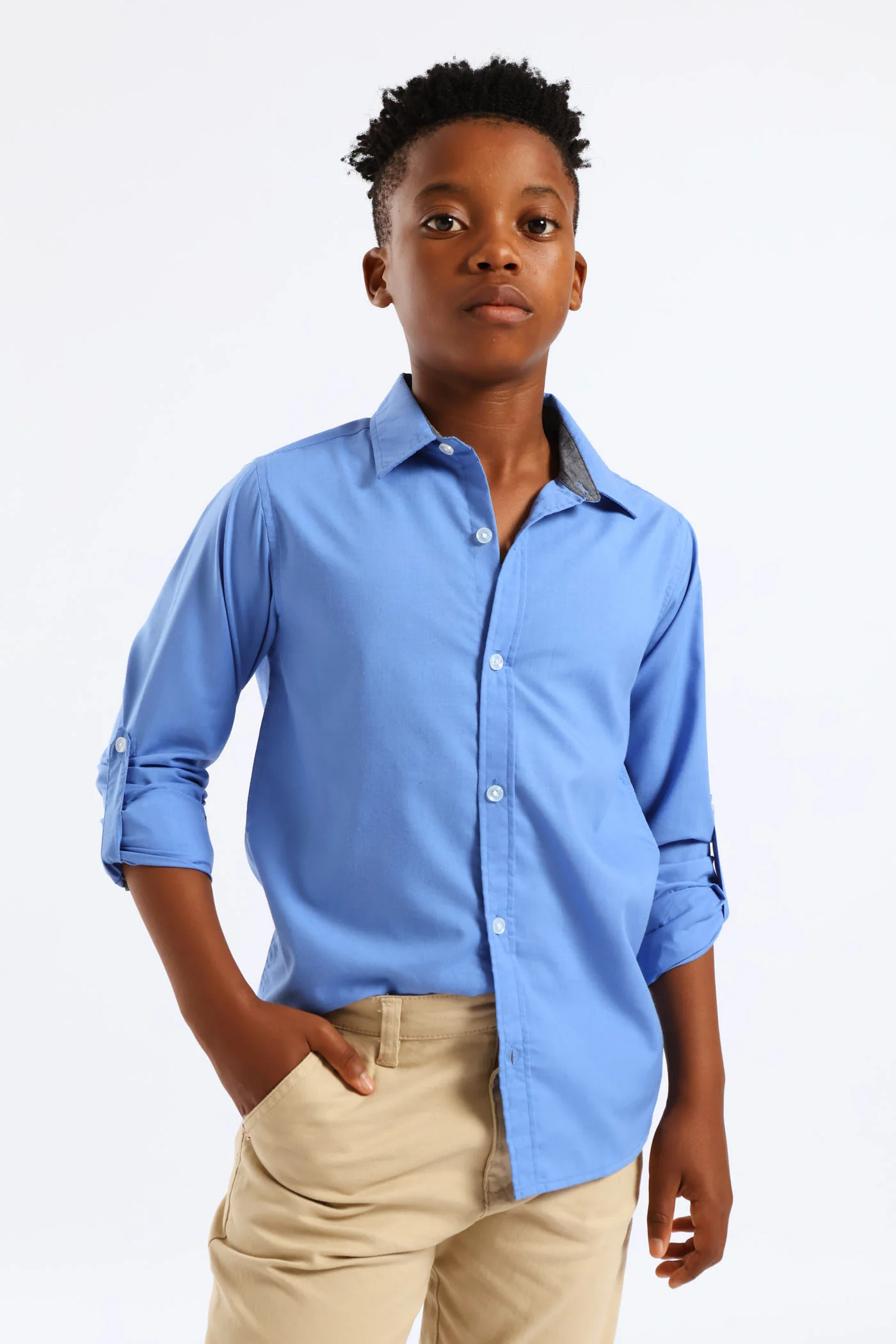 Boys Cotton Formal Shirt - Blue - Image 2