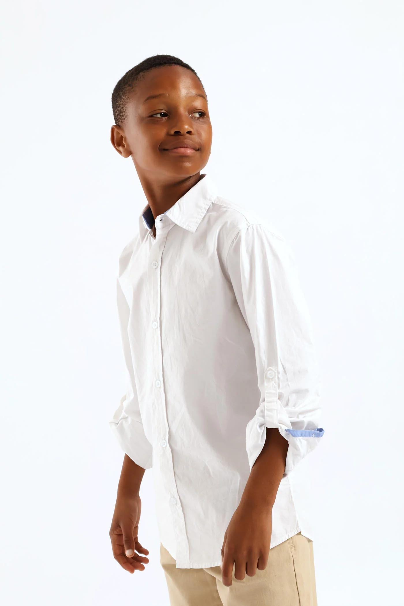 Boys Cotton Formal Shirt - White - Image 3