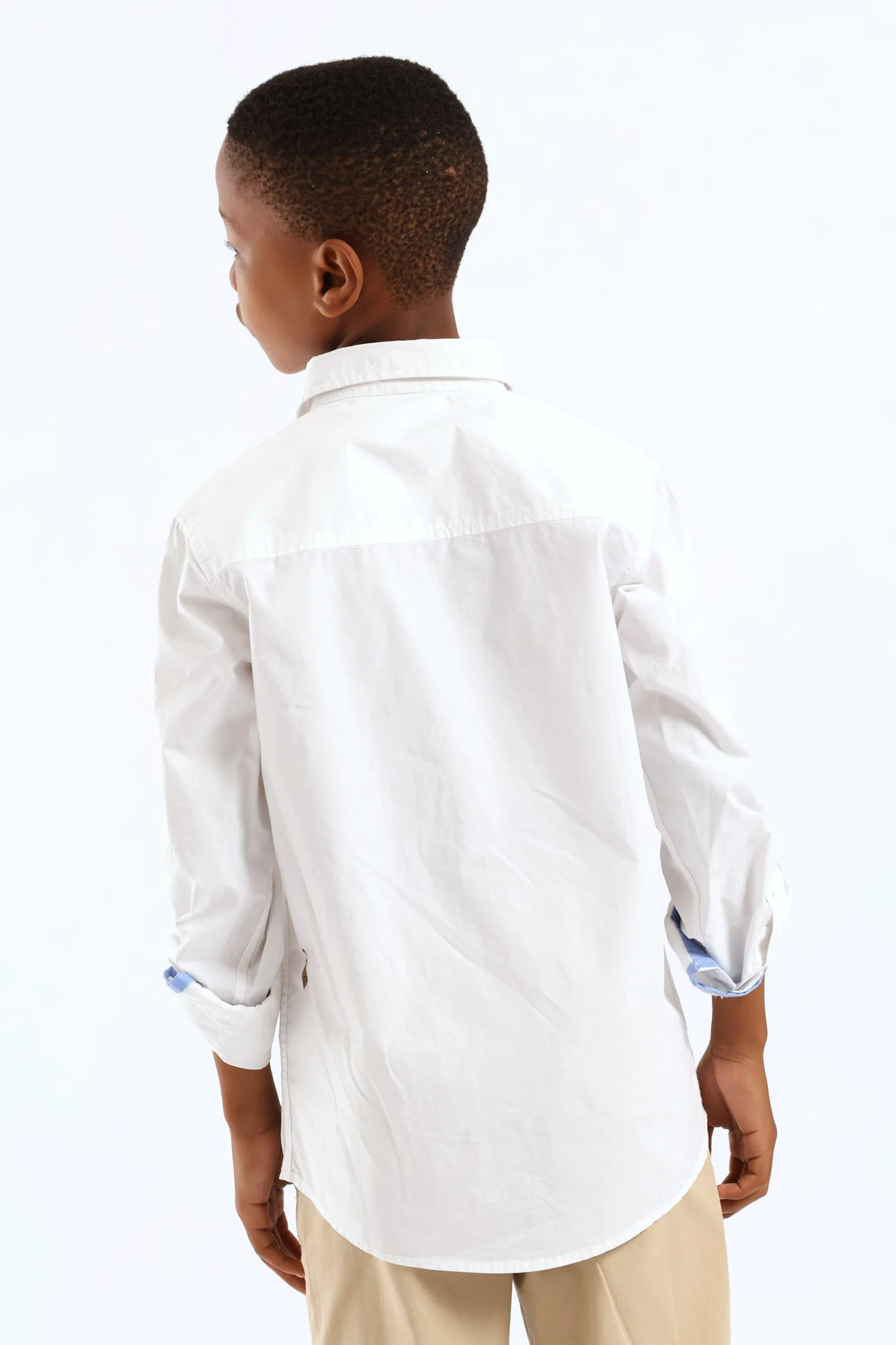 Boys Cotton Formal Shirt - White - Image 4