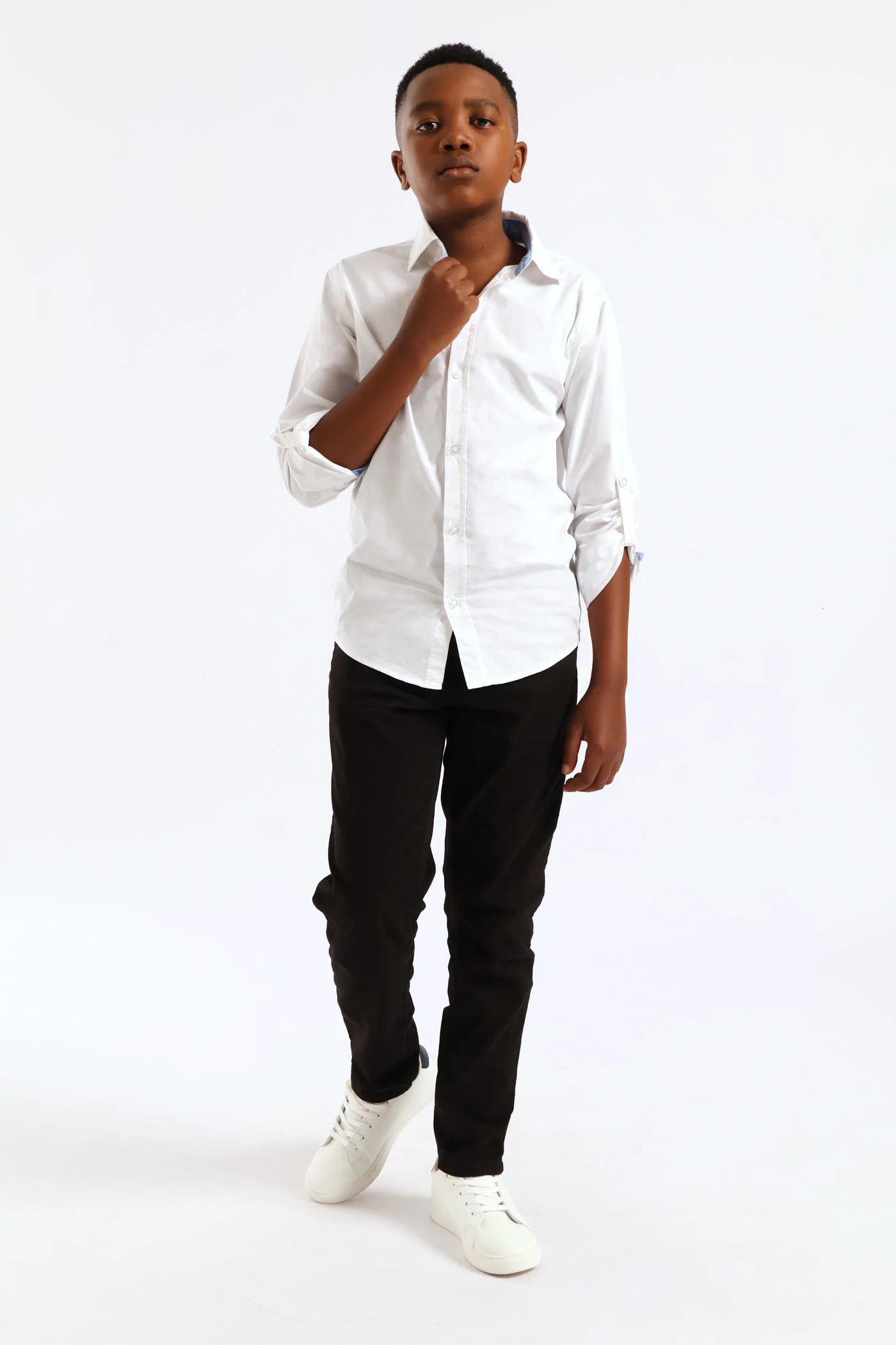 Boys Cotton Formal Shirt - White - Image 5
