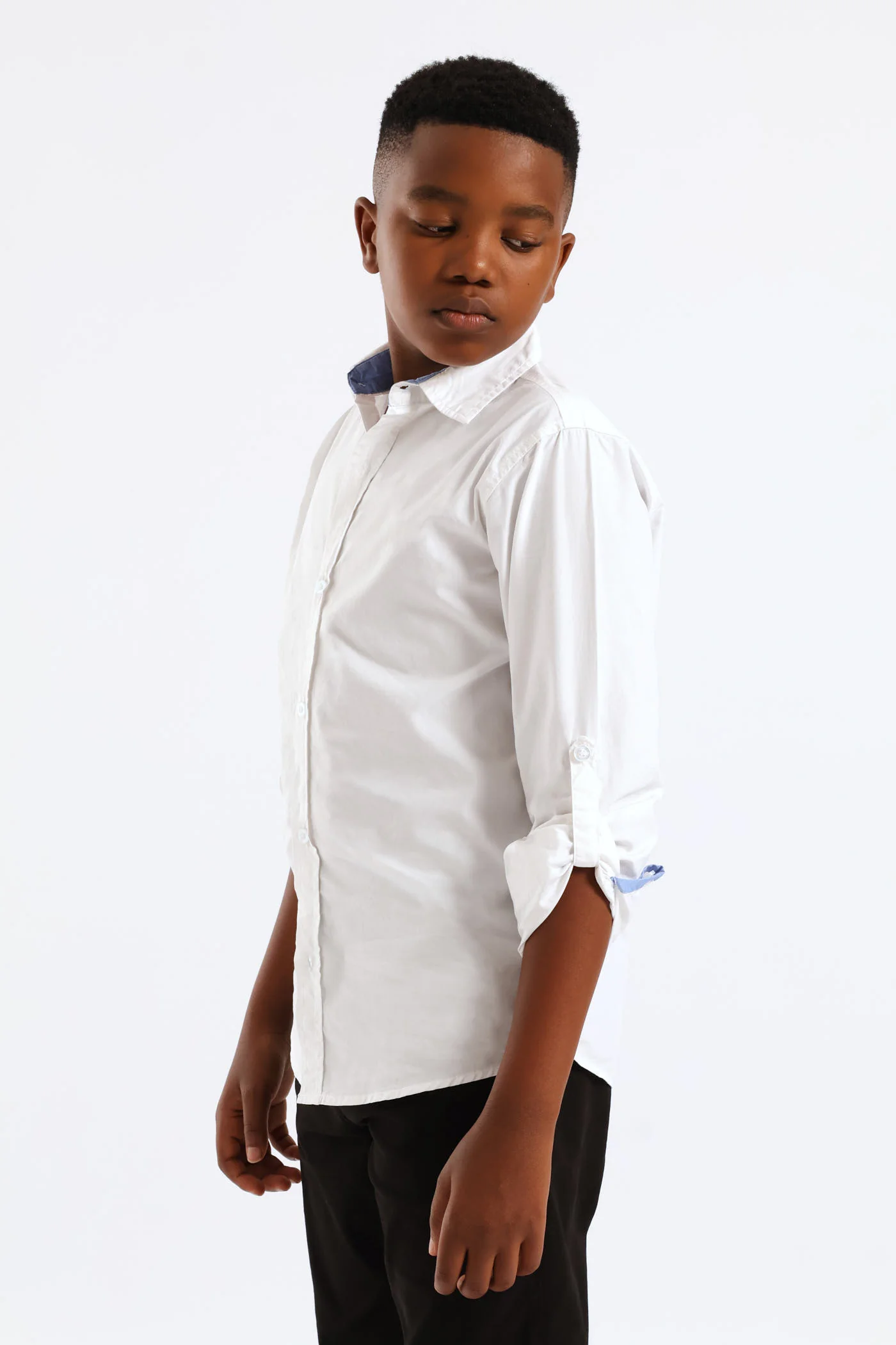 Boys Cotton Formal Shirt - White - Image 6