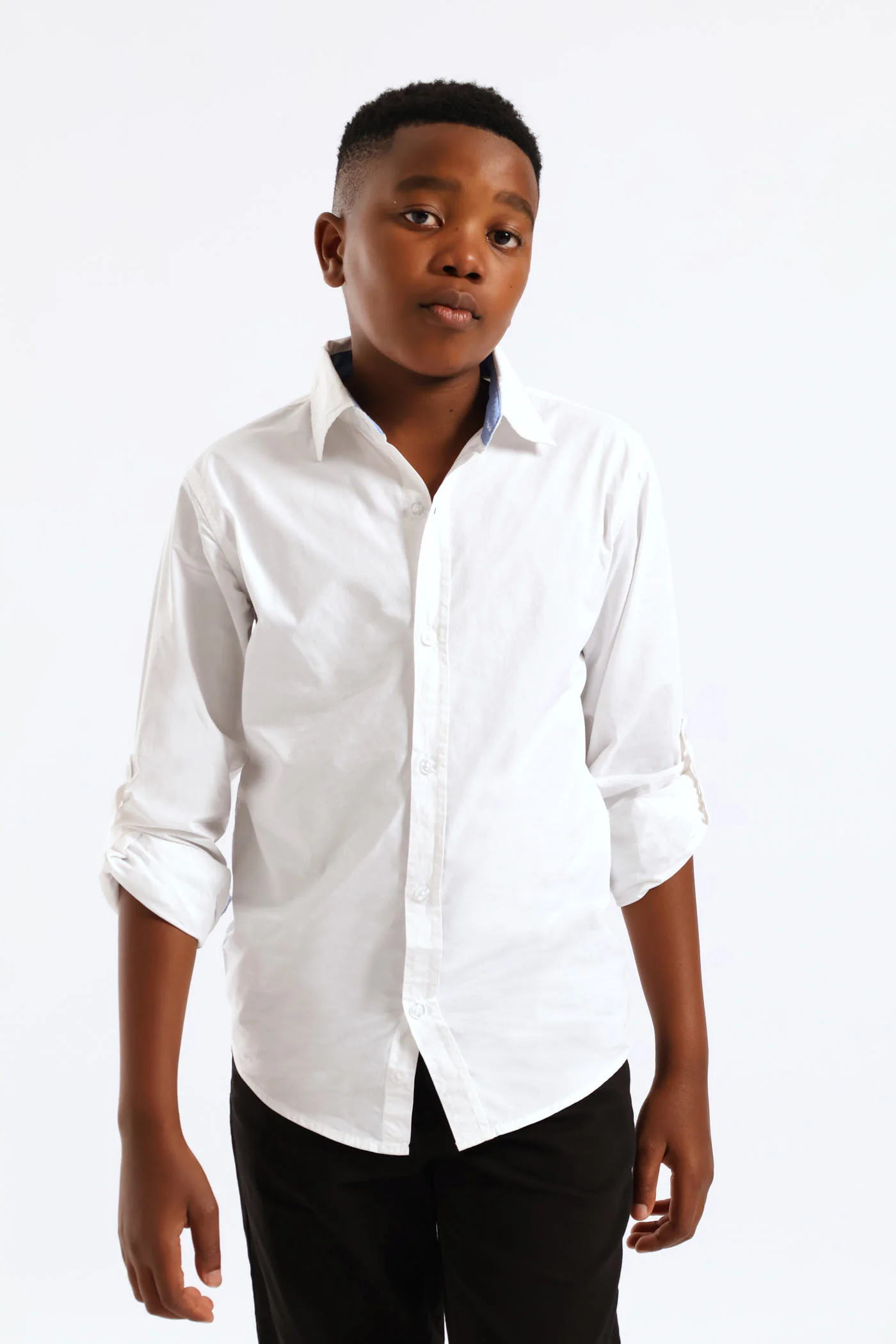 Boys Cotton Formal Shirt - White - Image 8