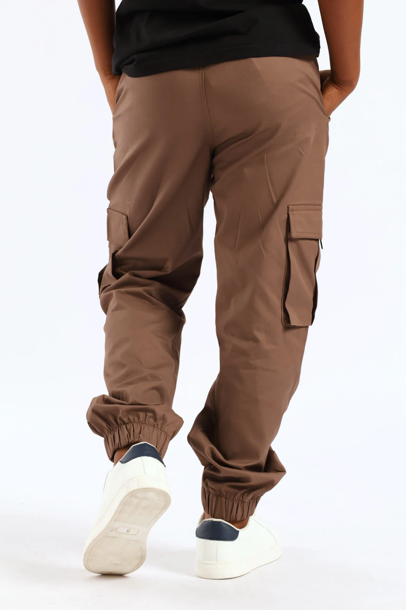 Boys Cotton Twill Cargo Jogger - Brown - Image 4