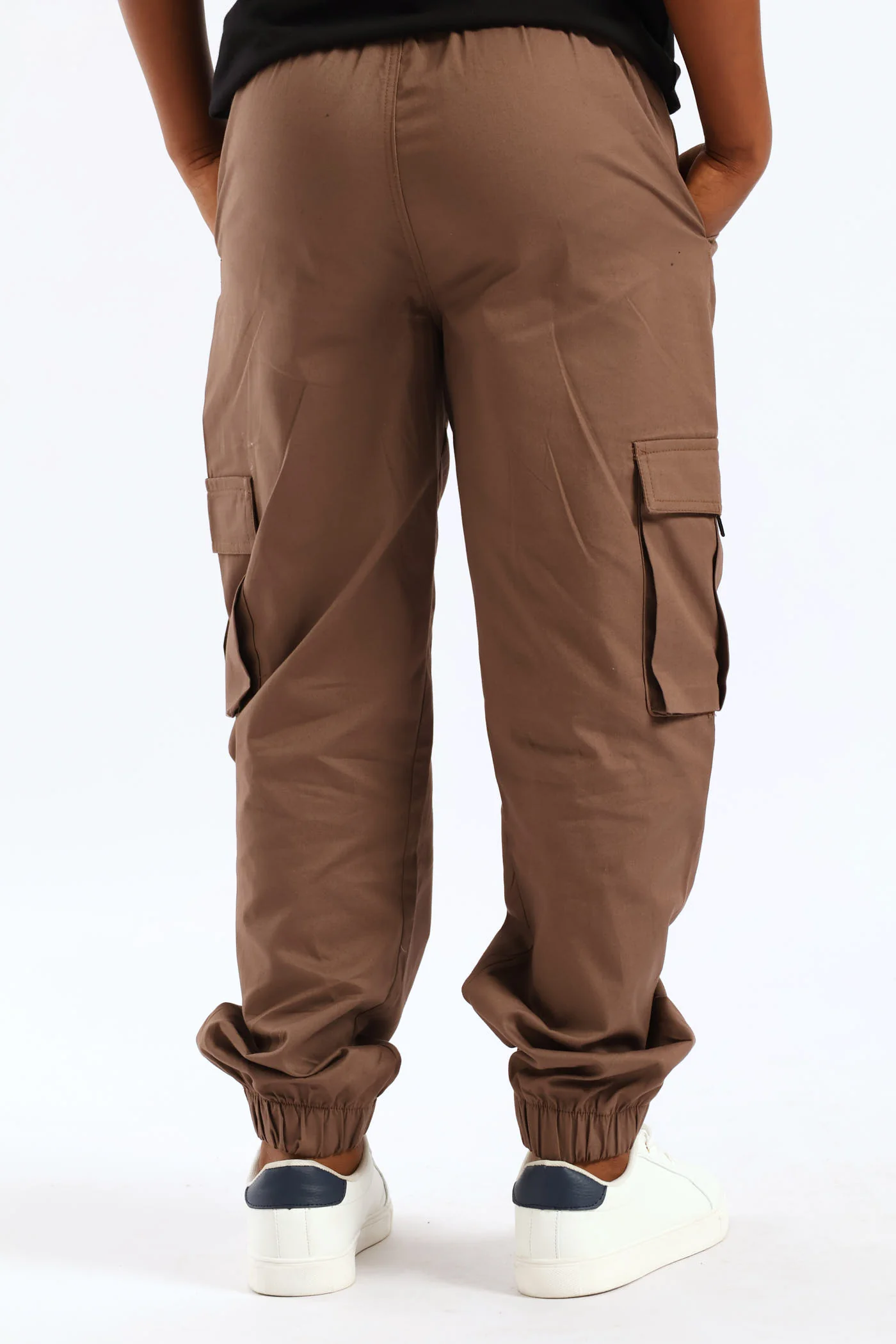 Boys Cotton Twill Cargo Jogger - Brown - Image 5