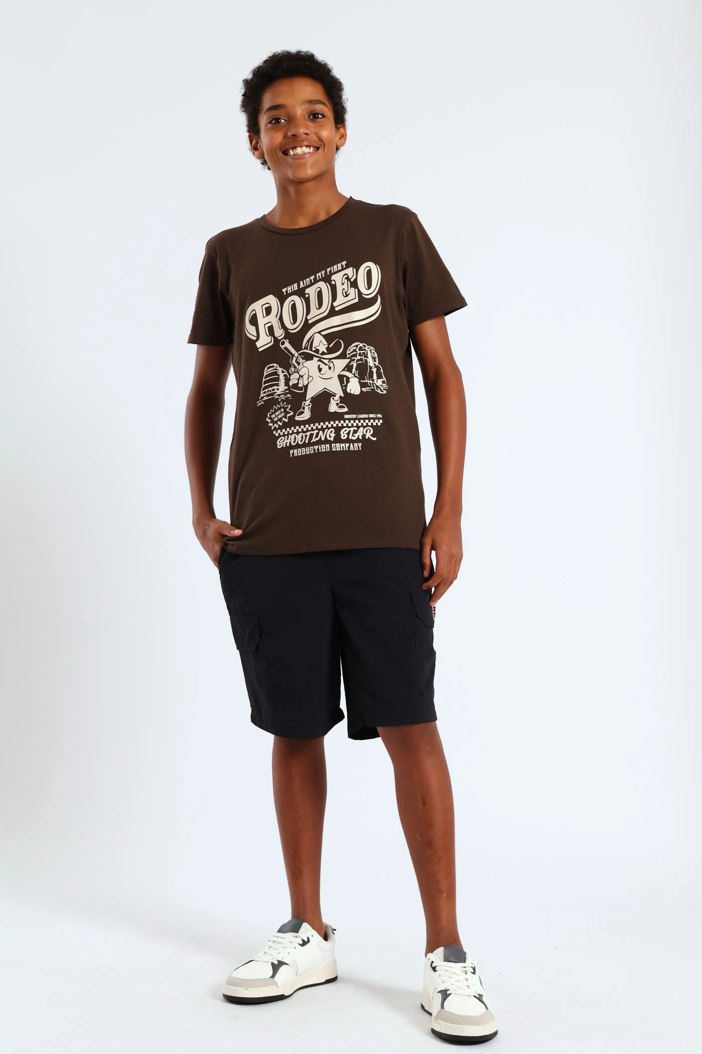 Boys Cowboy Tee - Brown - Image 4