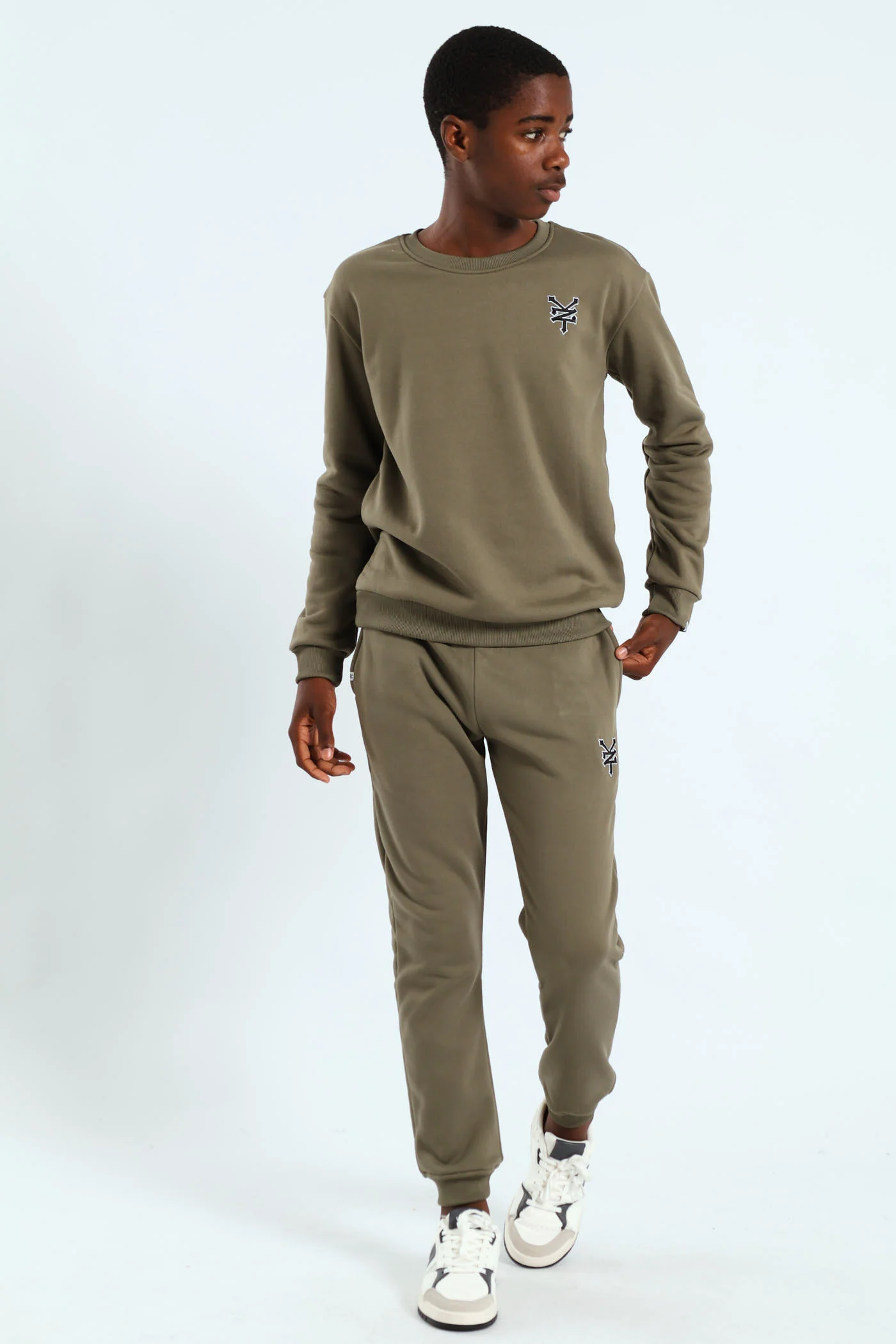 Boys Crew Fleece Top - Olive - Image 4
