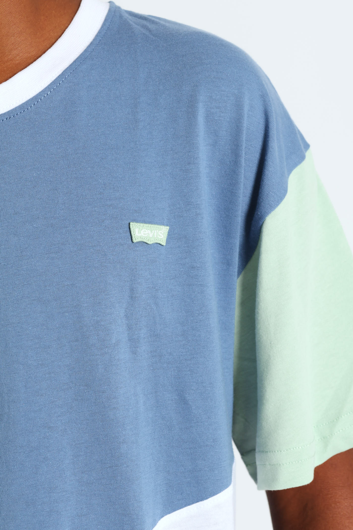 Boys Cut & Sew Tee - Navy/Sage - Image 4
