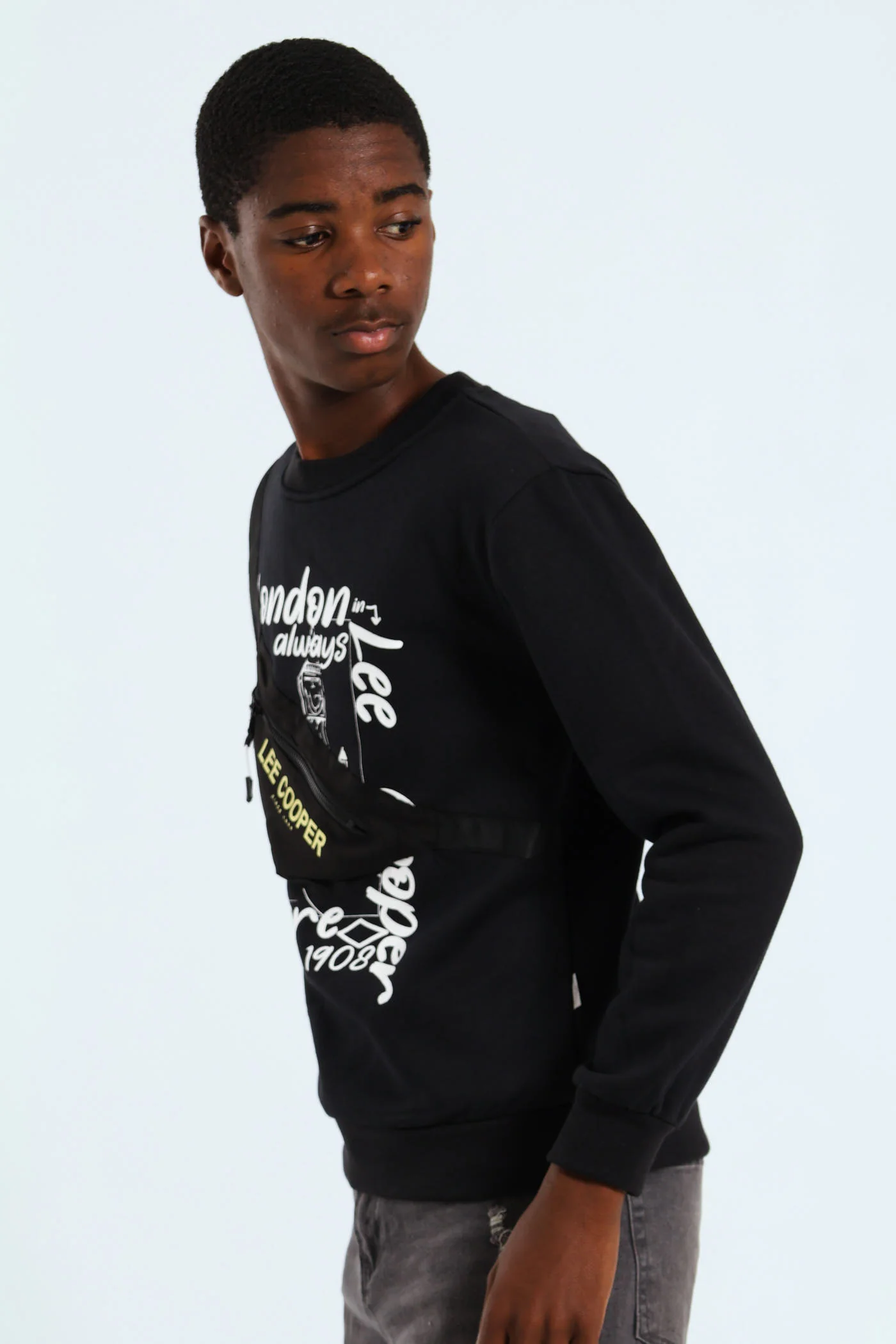 Boys Dale Moon Bag Sweatshirt - Black - Image 3