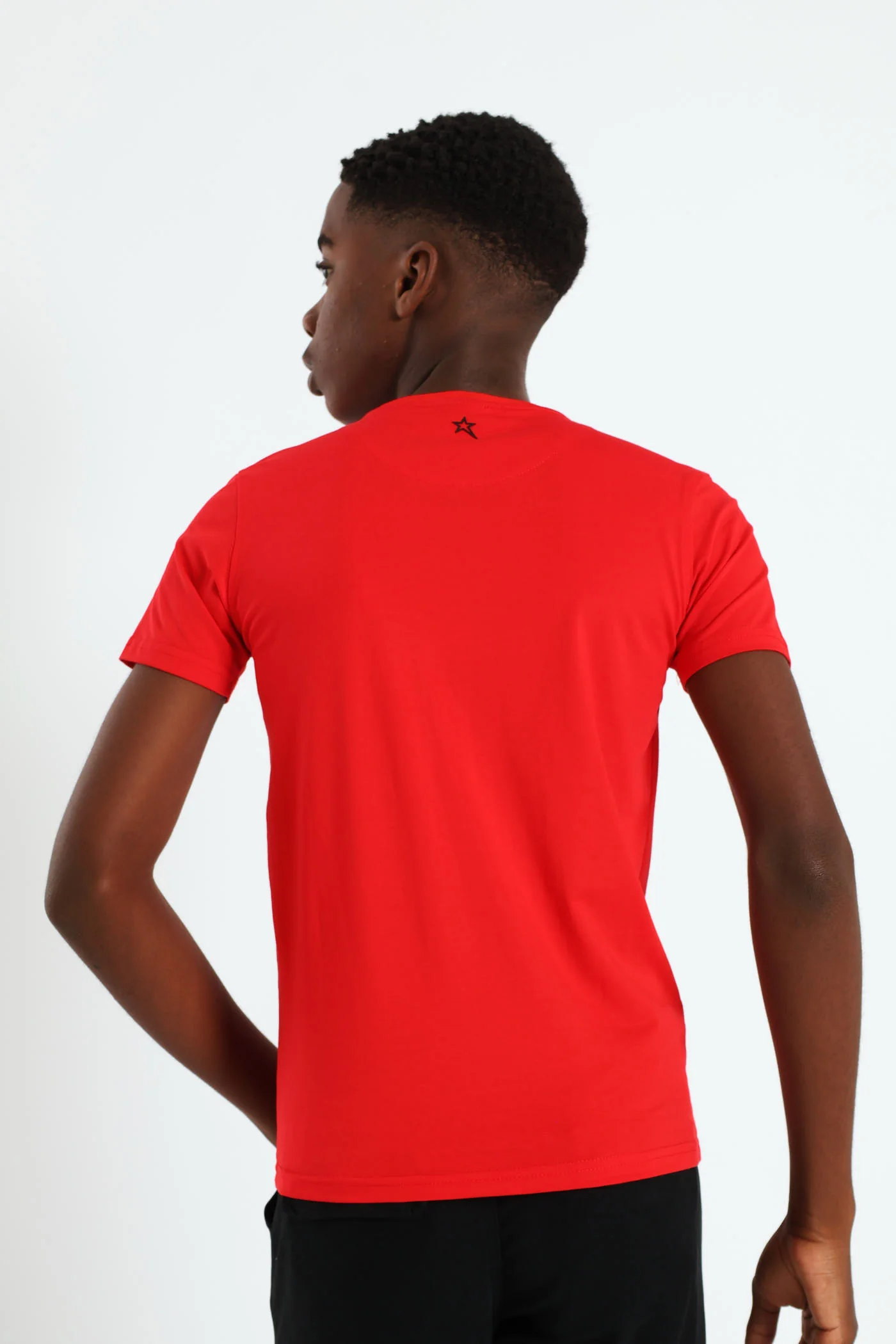 Boys Dashing Crew Neck Fashion Tee - Red - Image 3