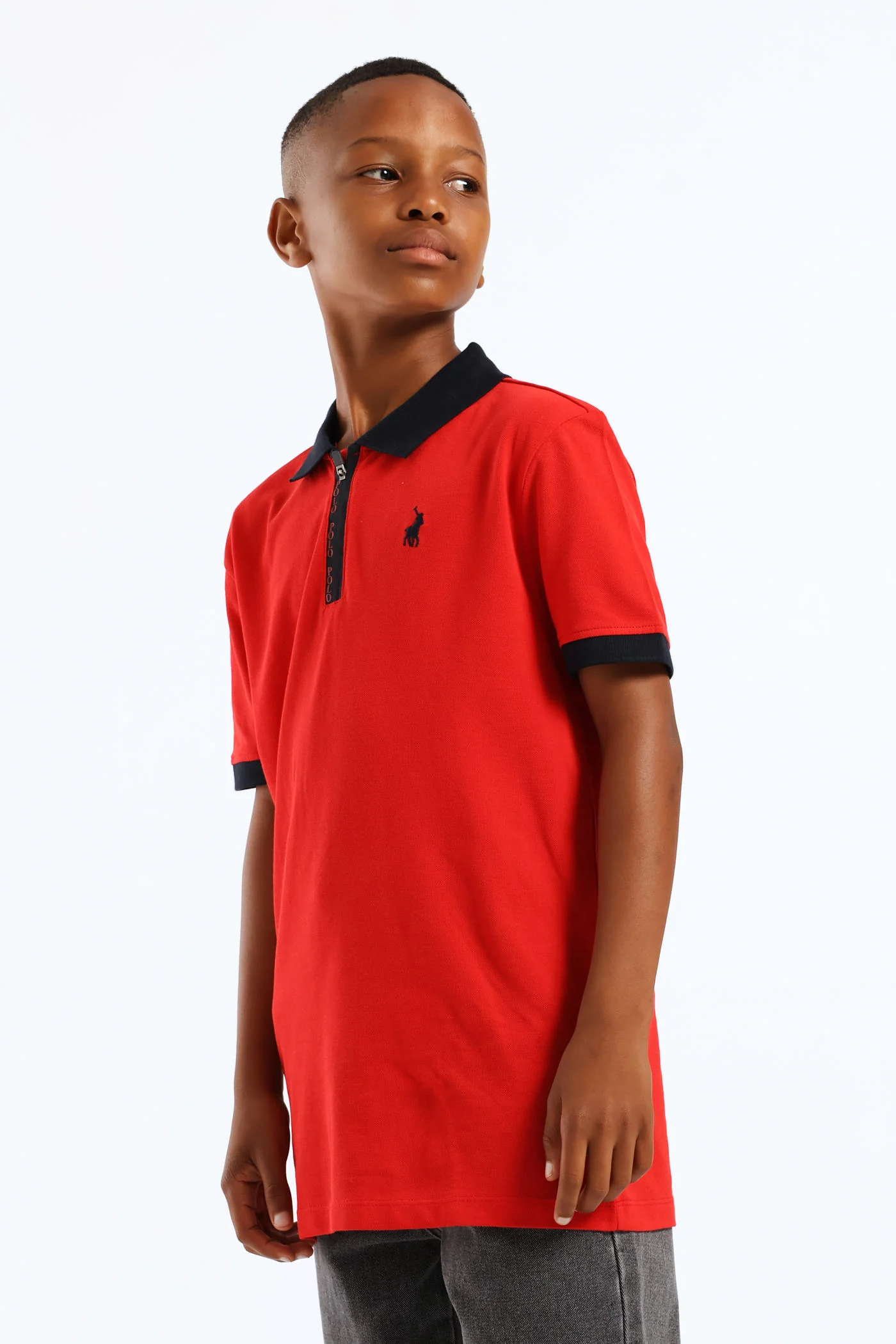 Boys Dawson Quarter Zip Golfer - Red - Image 3