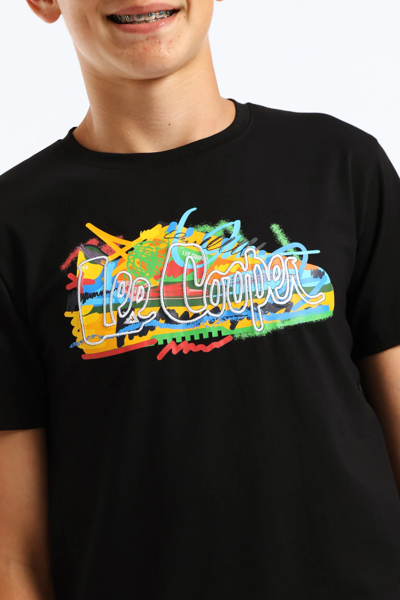 Boys Declan Sneaker Print Tee - Black - Image 2