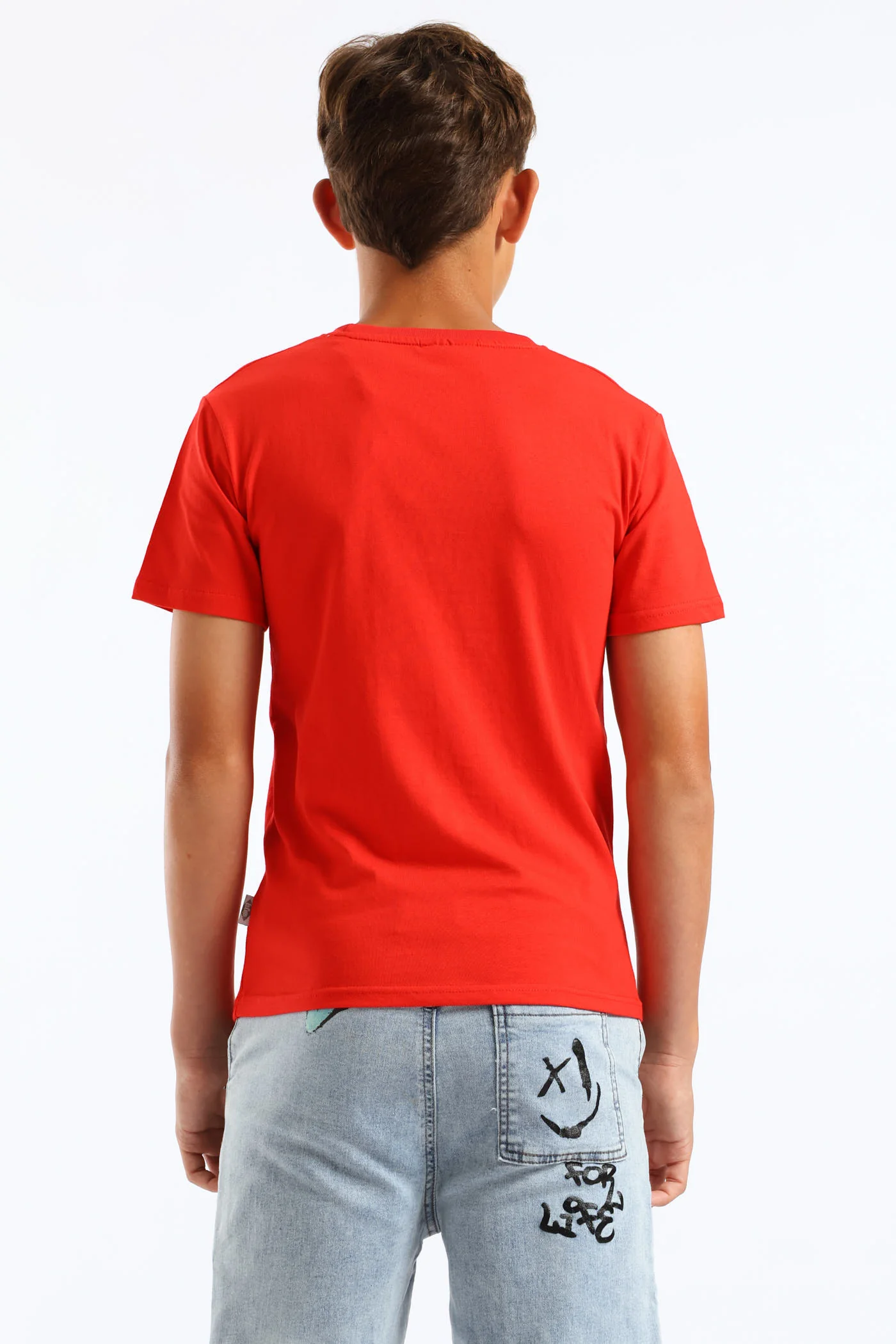 Boys Dennis Spray Paint T-Shirt - Red - Image 3