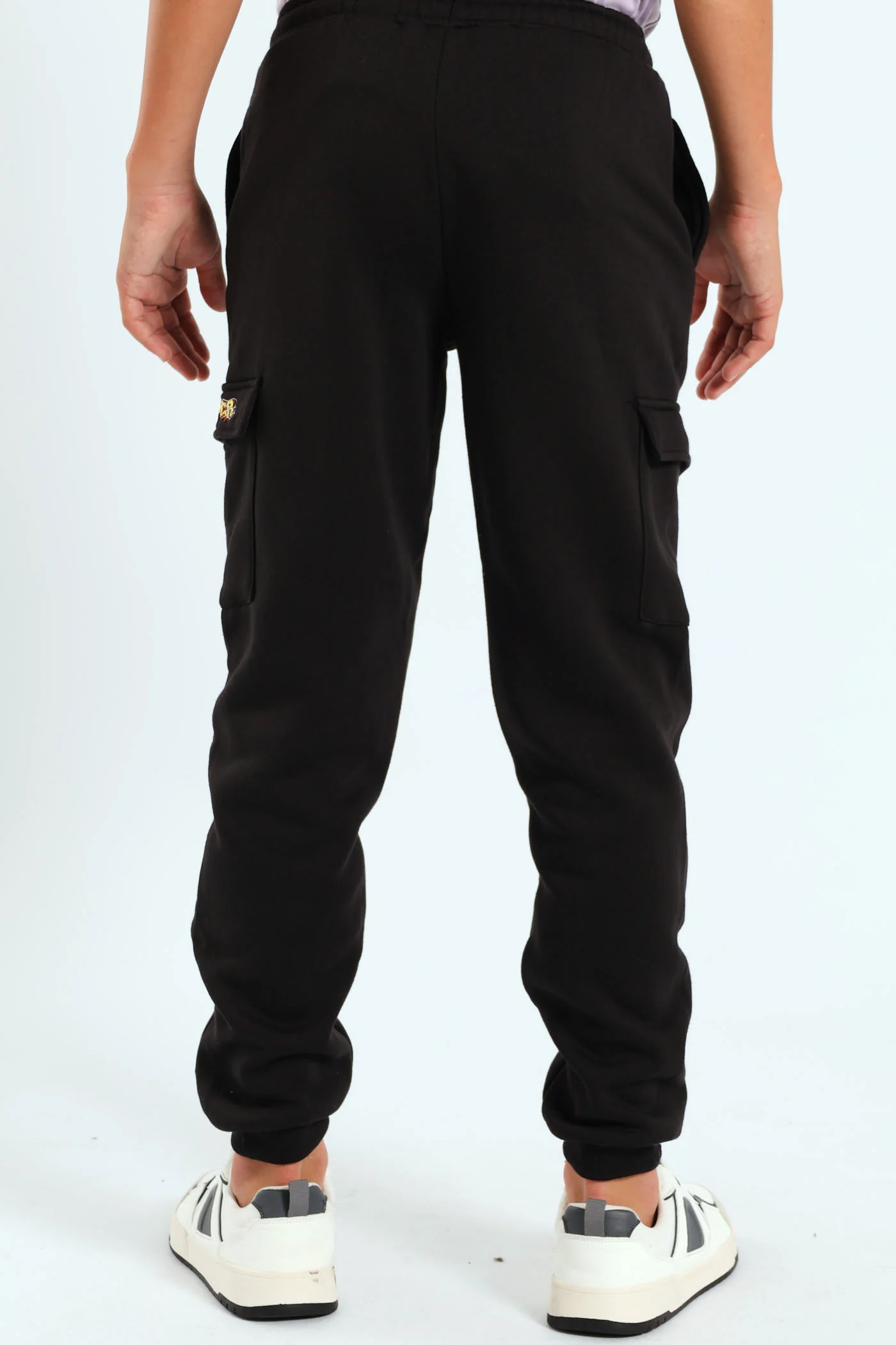 Boys Drake Cargo Trackpants - Black - Image 3