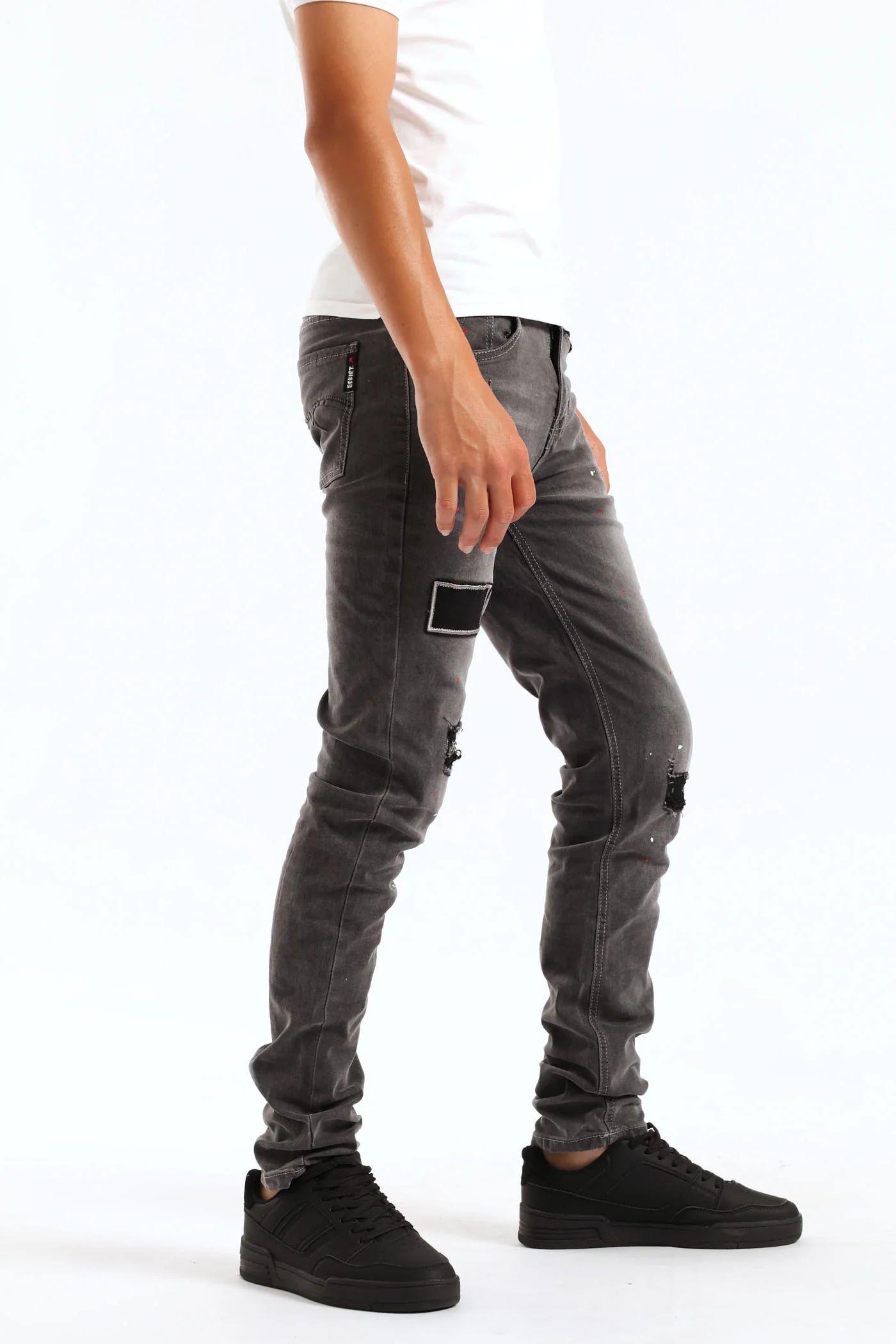 Boys Drip Skinny Denim - Charcoal - Image 5