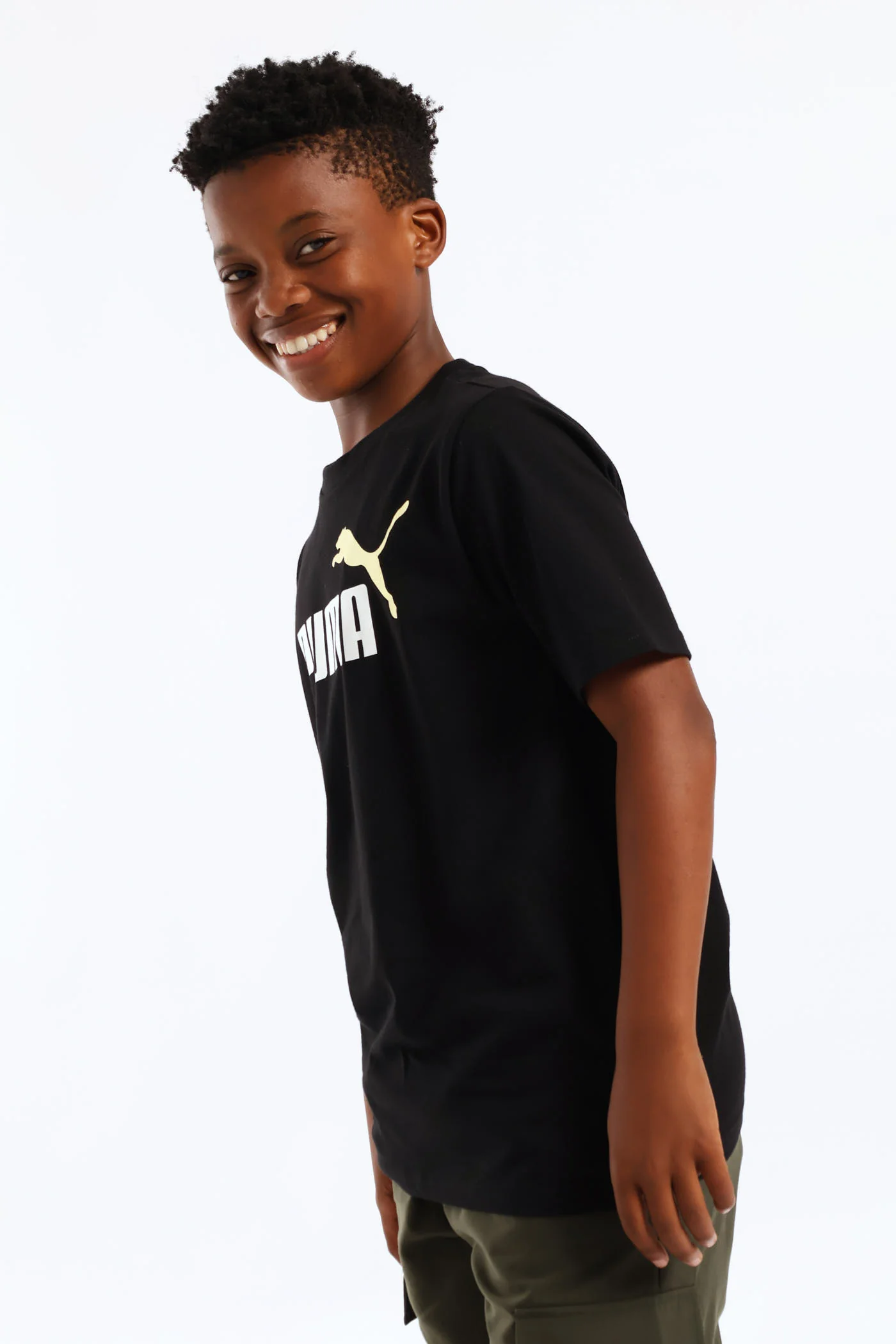 Boys Essential 2 Tone Tee - Black - Image 3