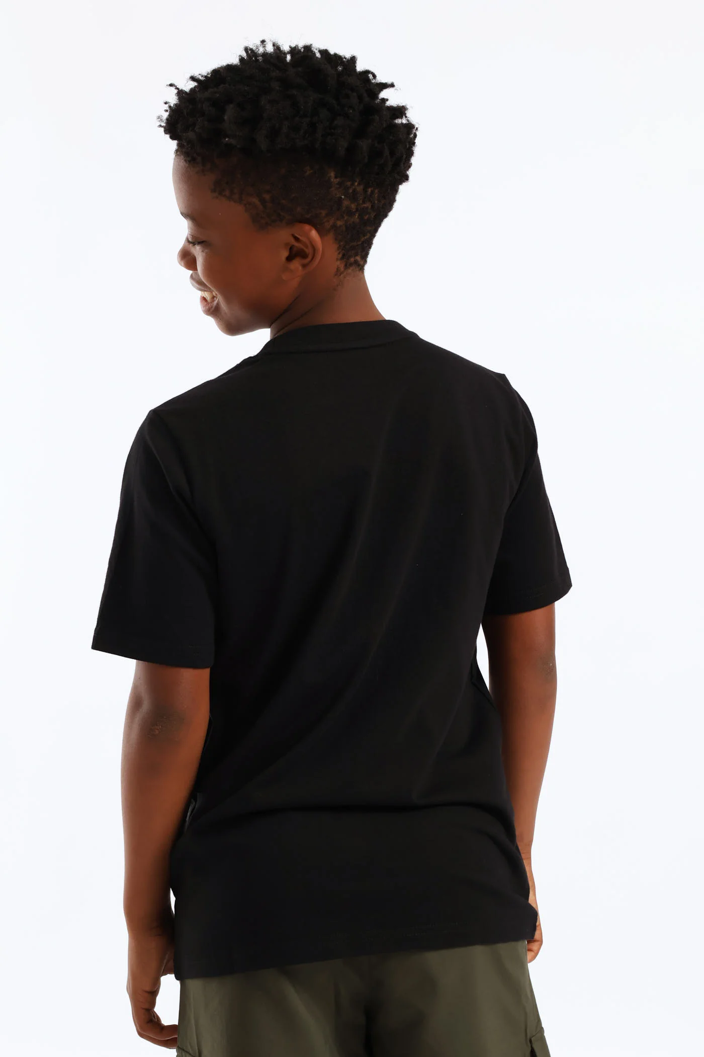 Boys Essential 2 Tone Tee - Black - Image 4