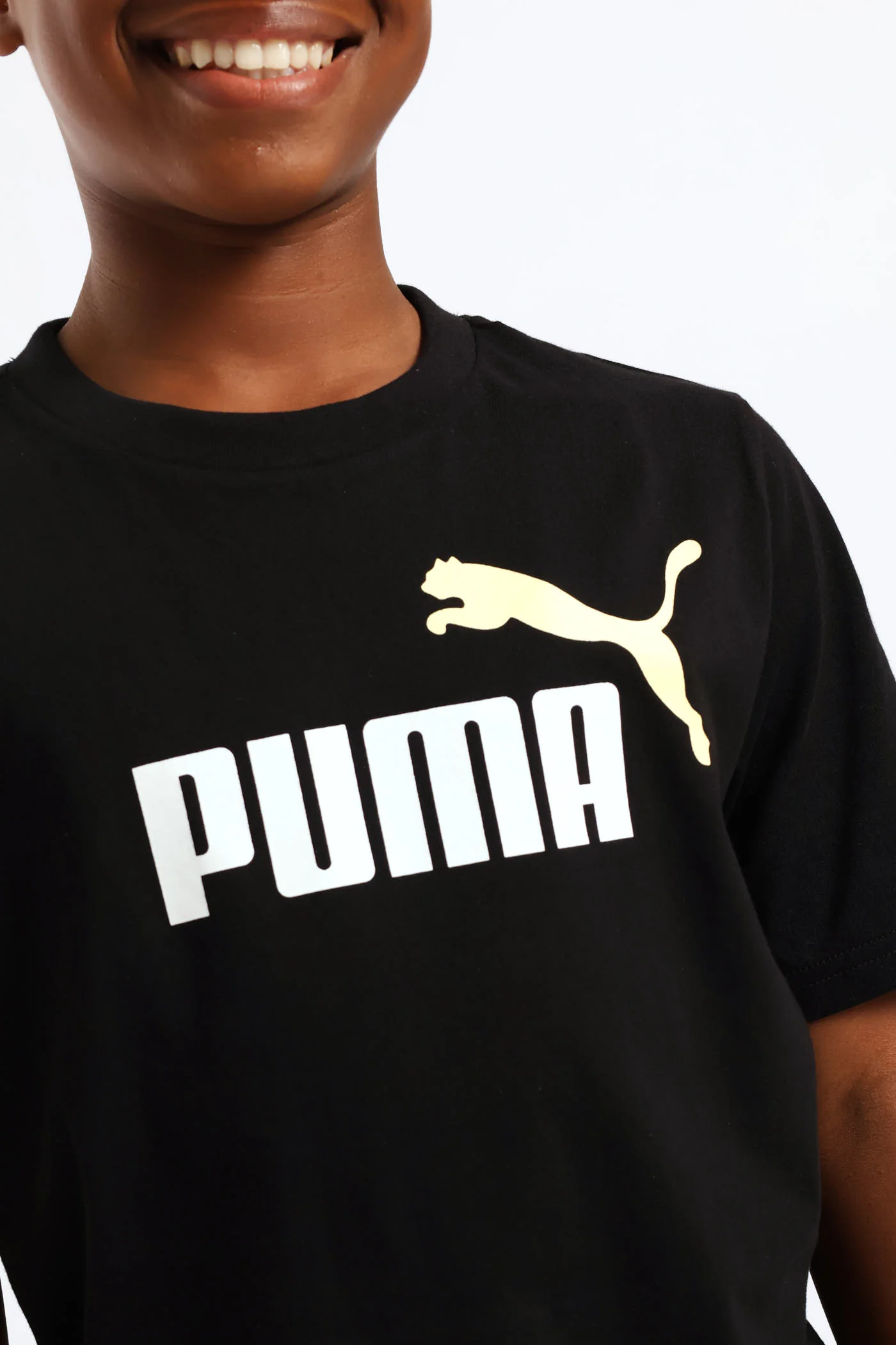 Boys Essential 2 Tone Tee - Black - Image 5