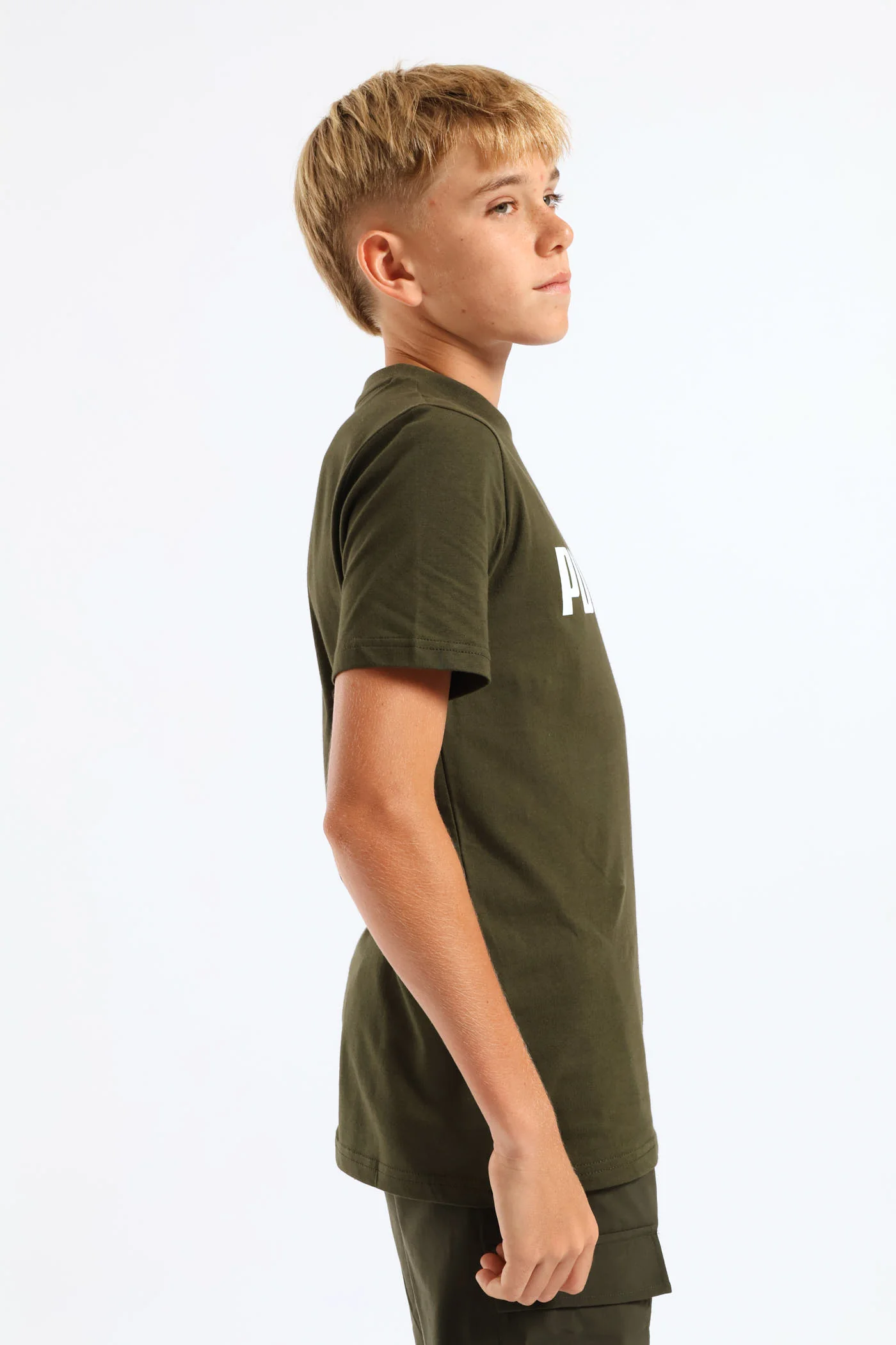 Boys Essential 2 Tee - Olive - Image 4