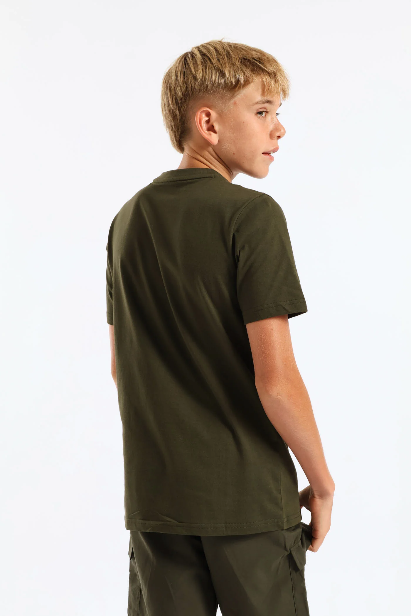 Boys Essential 2 Tee - Olive - Image 5