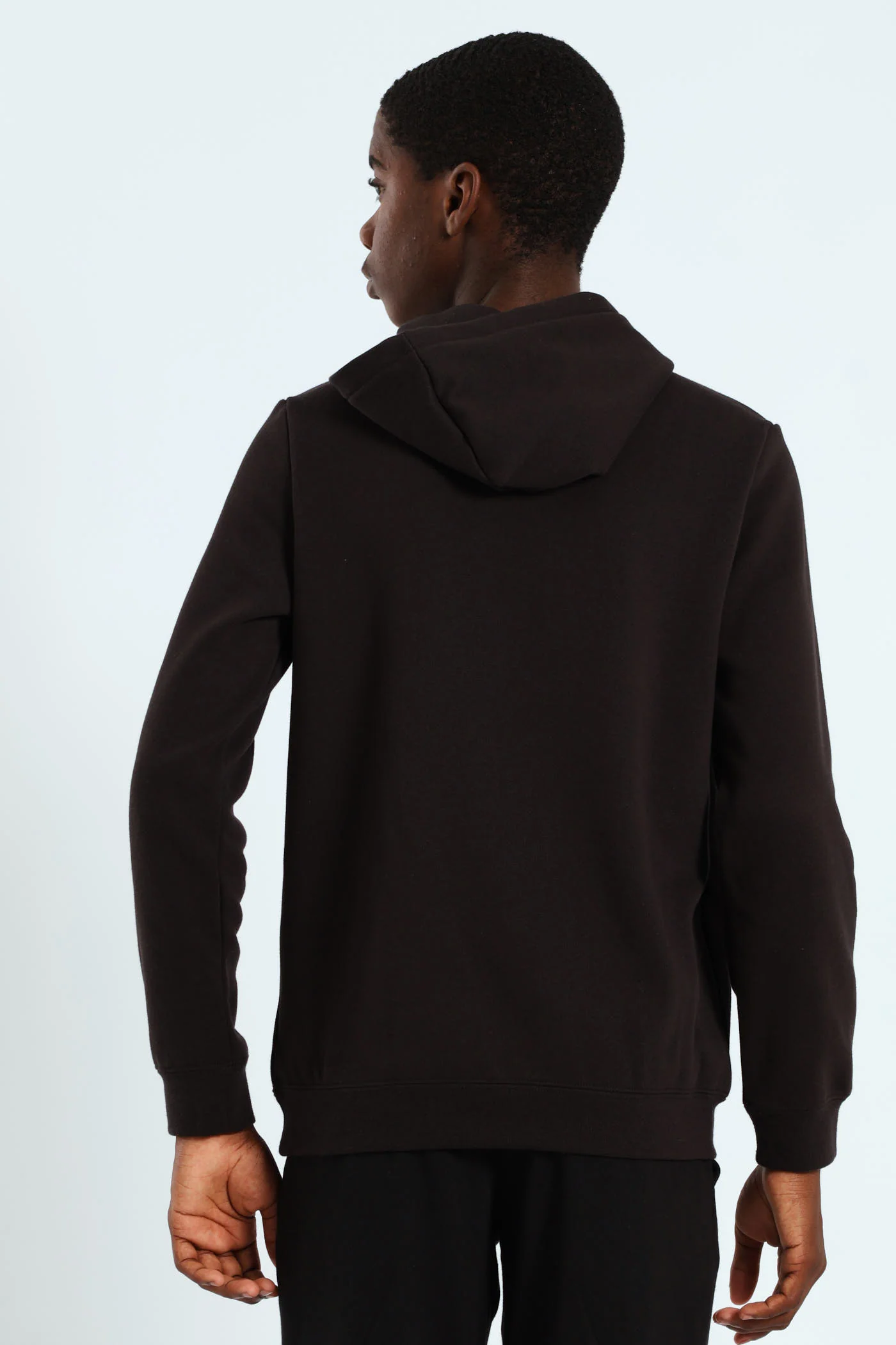 Boys Essential 2 Tone No.1 Logo Fleece Hoodie - Black/Yellow - Image 4