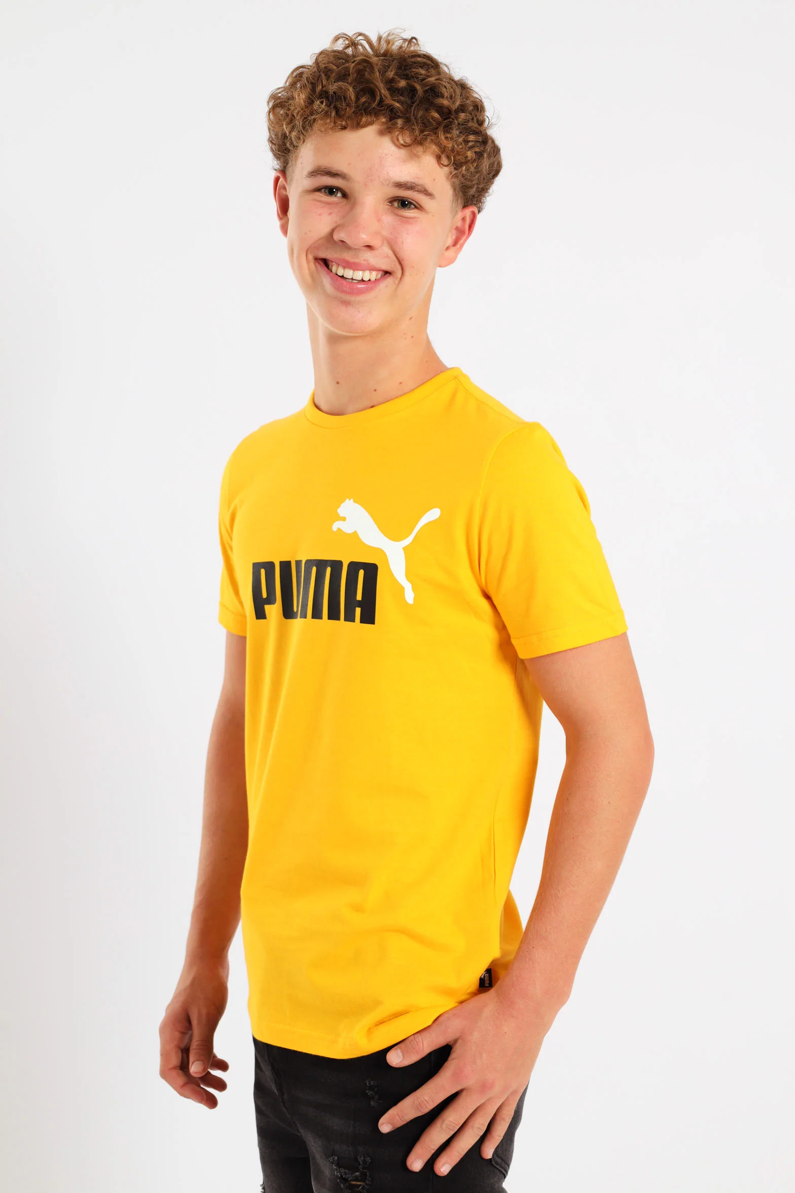 Boys Essential Two Tone Logo Tee - Tangerine - Image 2