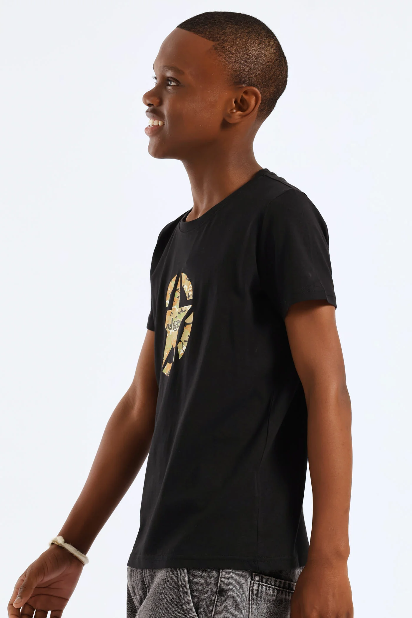 Boys Fashion Star Tee - Black - Image 3