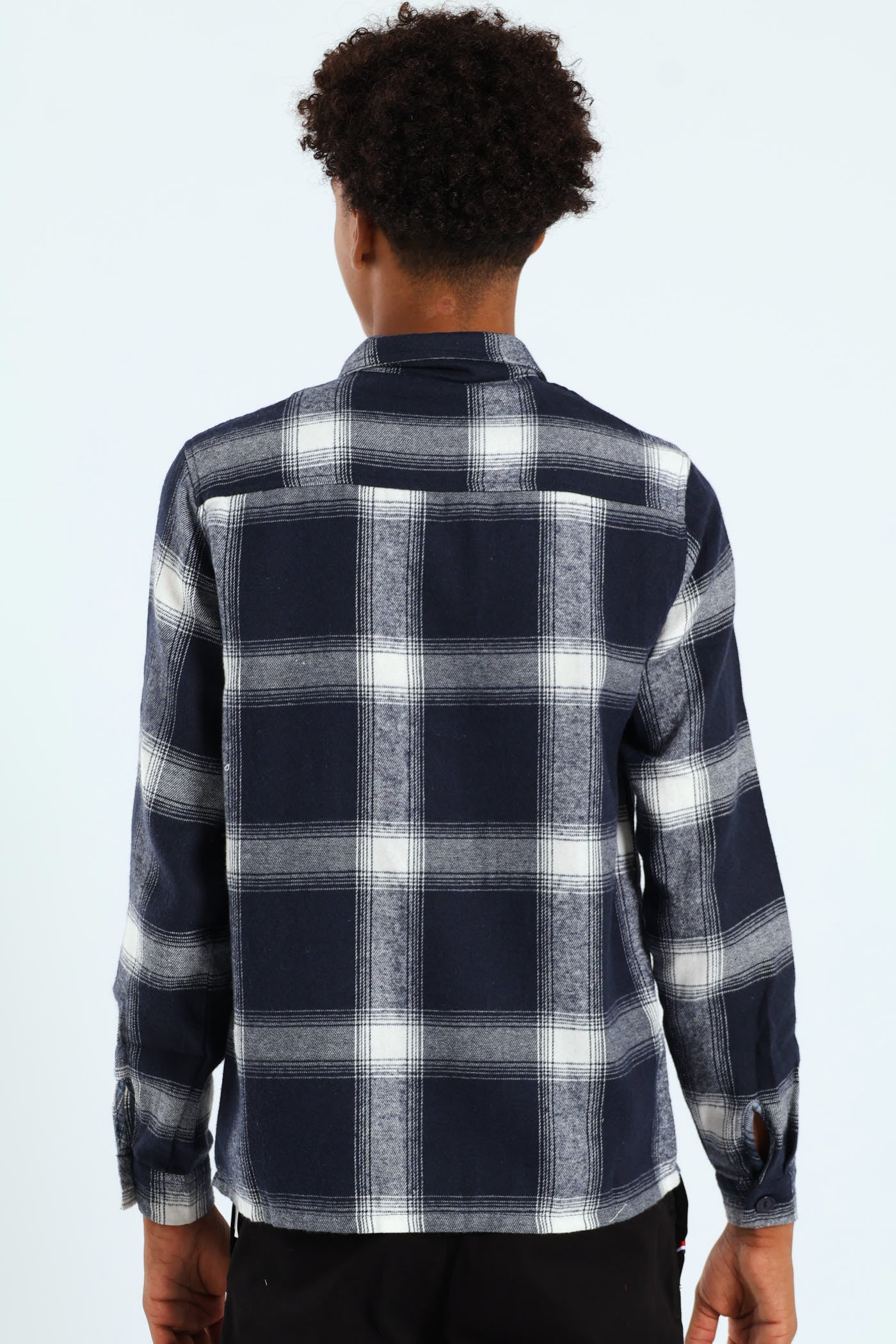 Boys Flannel Shirt - Navy - Image 2