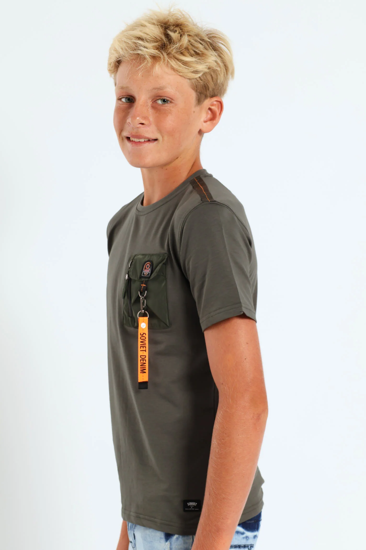 Boys Flawless Crew Neck Tee - Khaki - Image 2