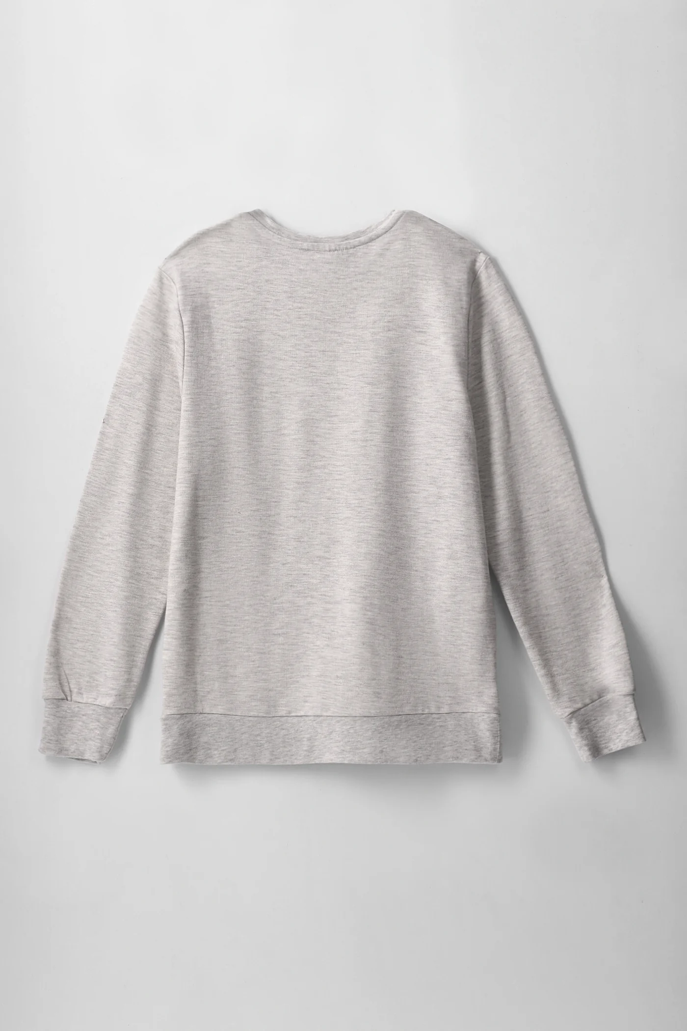 Boys Fleece Crew Neck Top - Grey Melange - Image 2