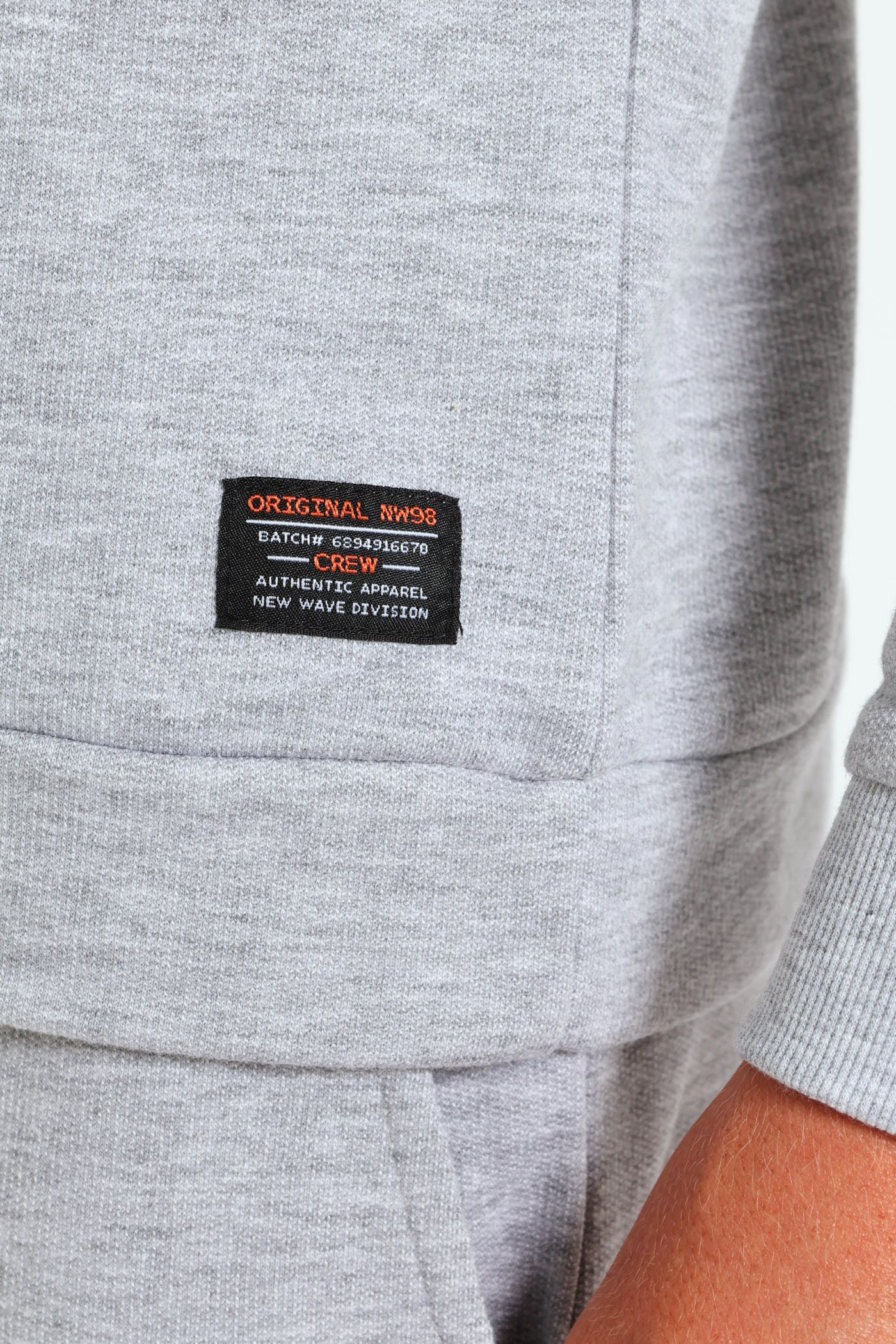 Boys Fleece Crew Top - Grey Melange - Image 2