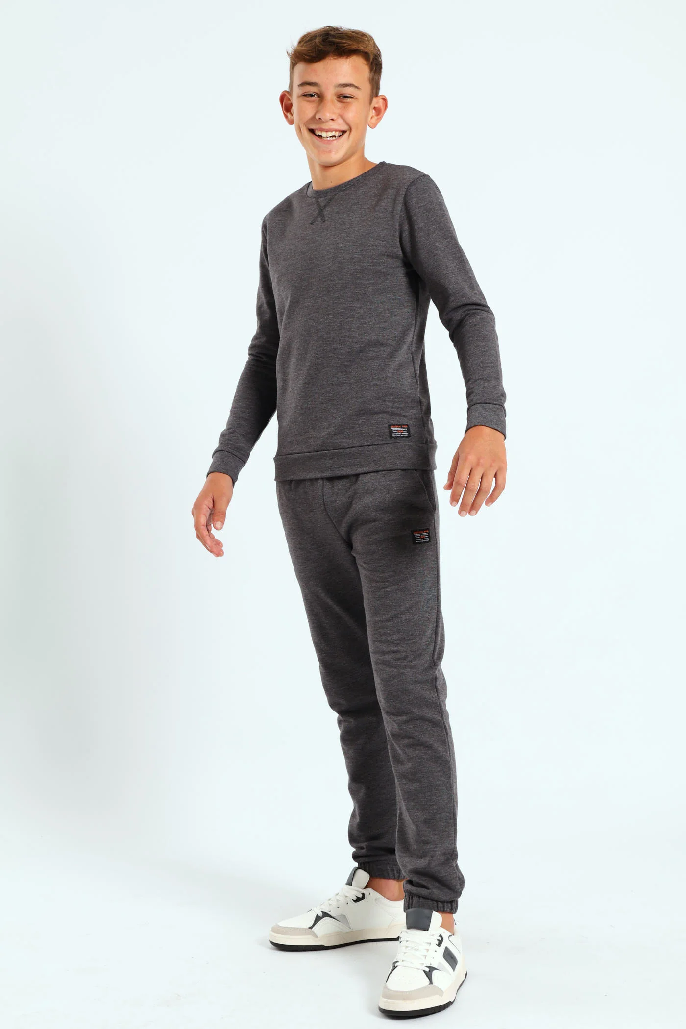 Boys Fleece Jogger - Charcoal Melange - Image 2