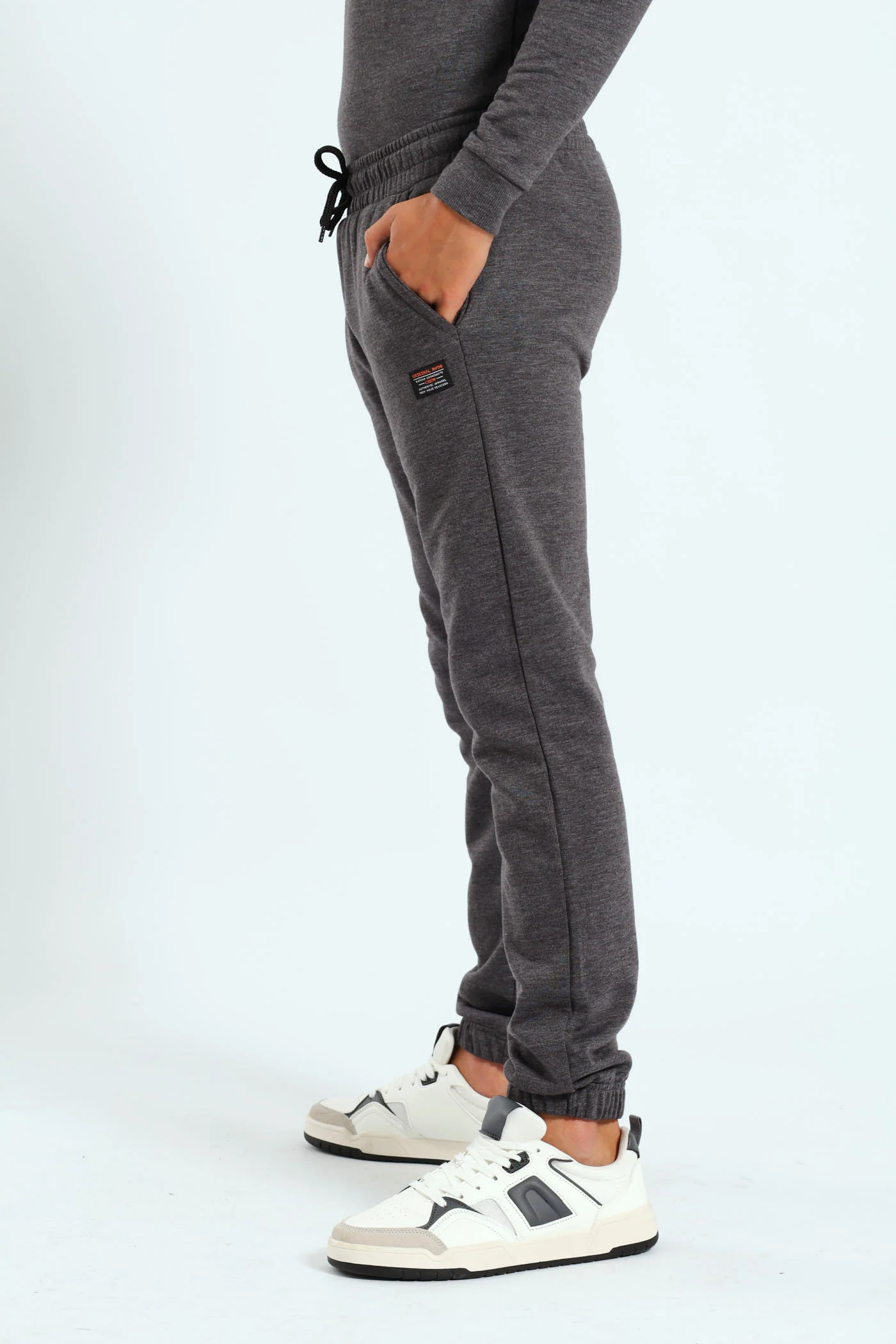 Boys Fleece Jogger - Charcoal Melange - Image 3