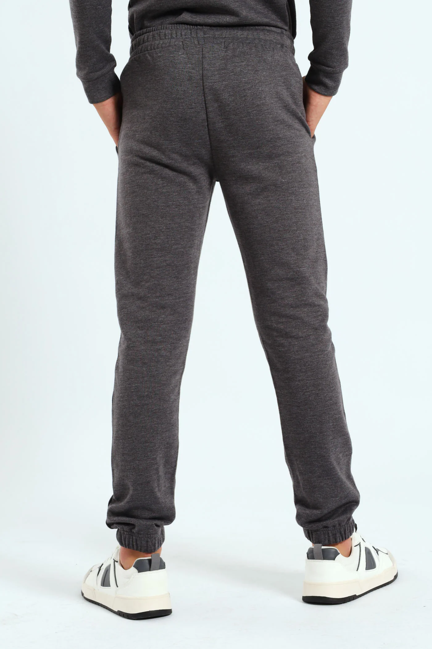 Boys Fleece Jogger - Charcoal Melange - Image 4