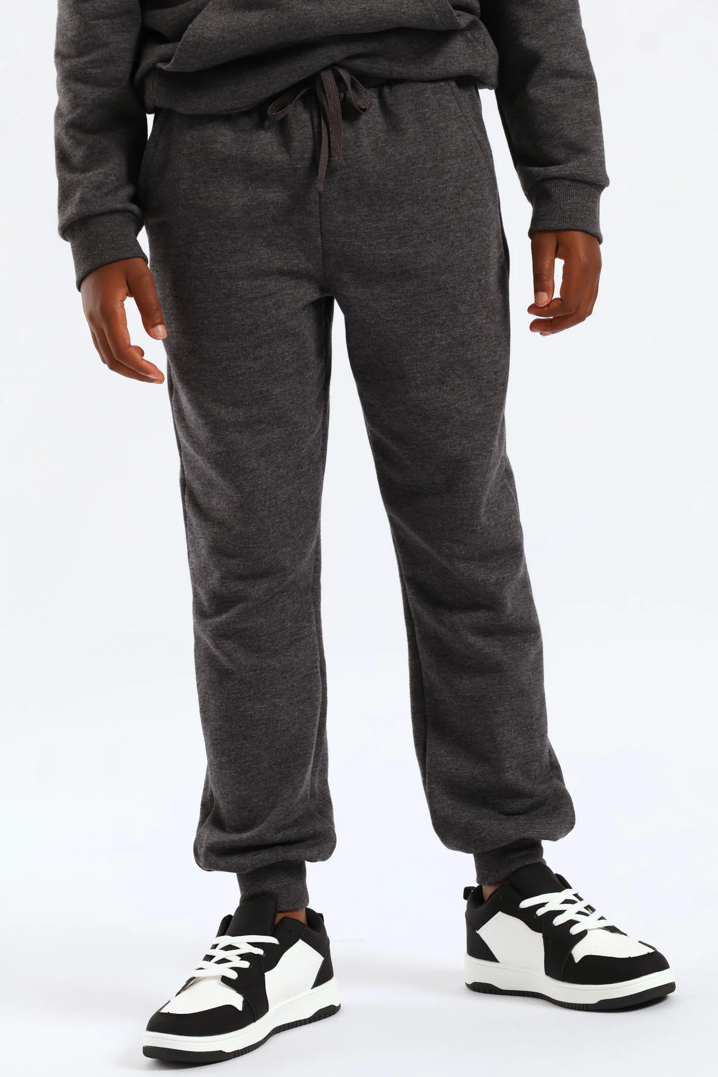 Boys Fleece Jogger - Charcoal Melange - Image 5