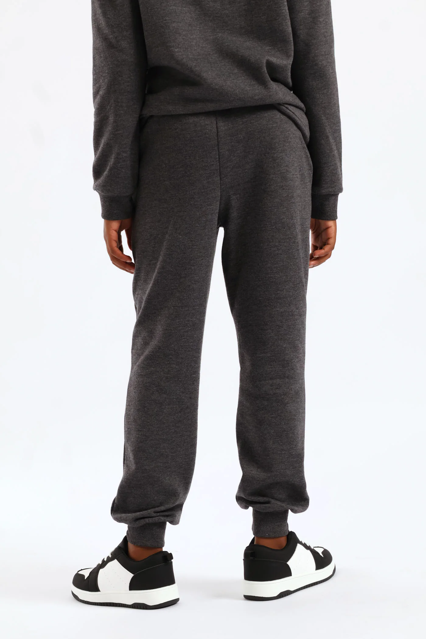Boys Fleece Jogger - Charcoal Melange - Image 7