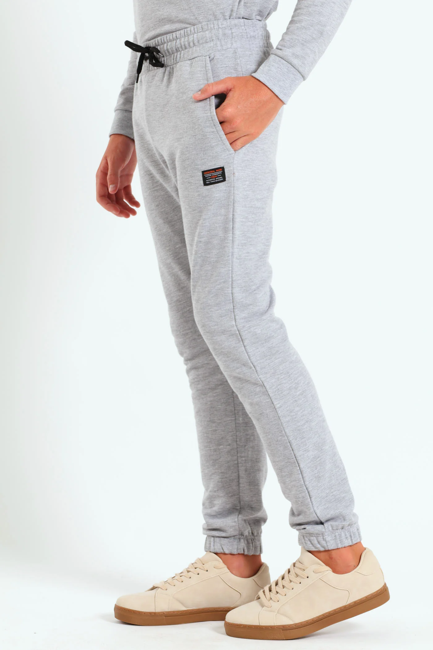Boys Fleece Jogger - Grey Melange - Image 2