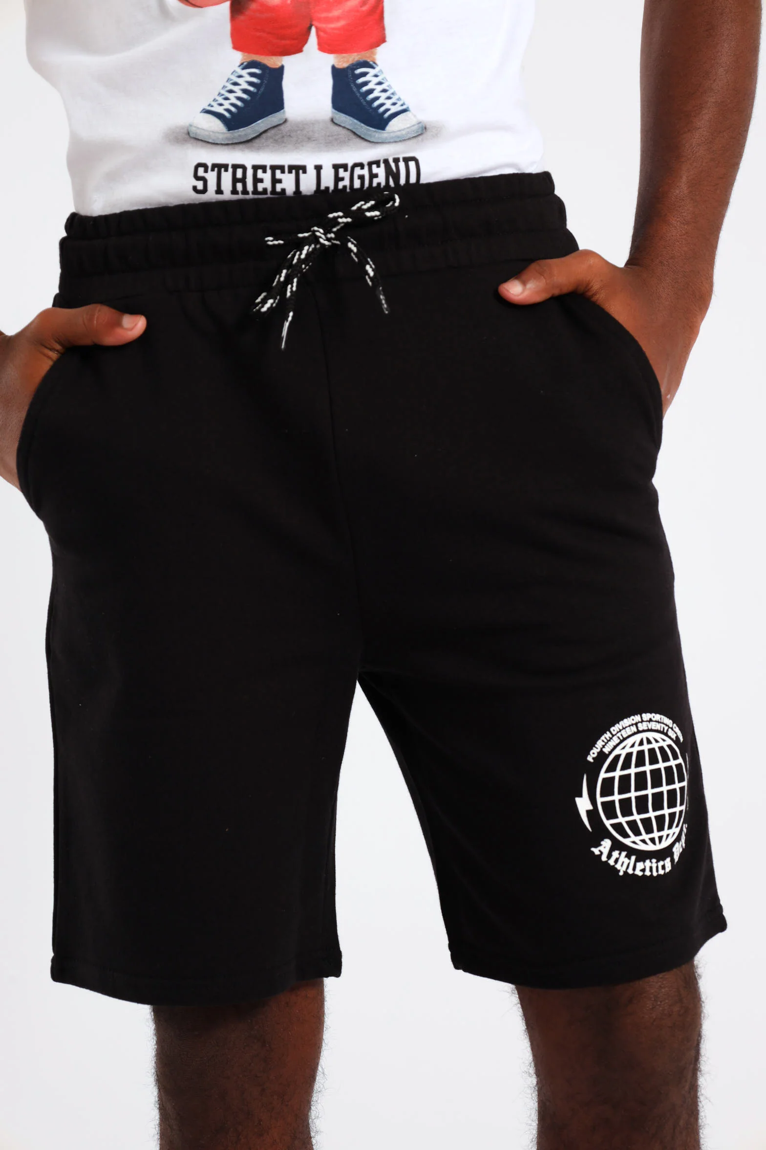Boys Fleece Printed Short - Black - Image 2