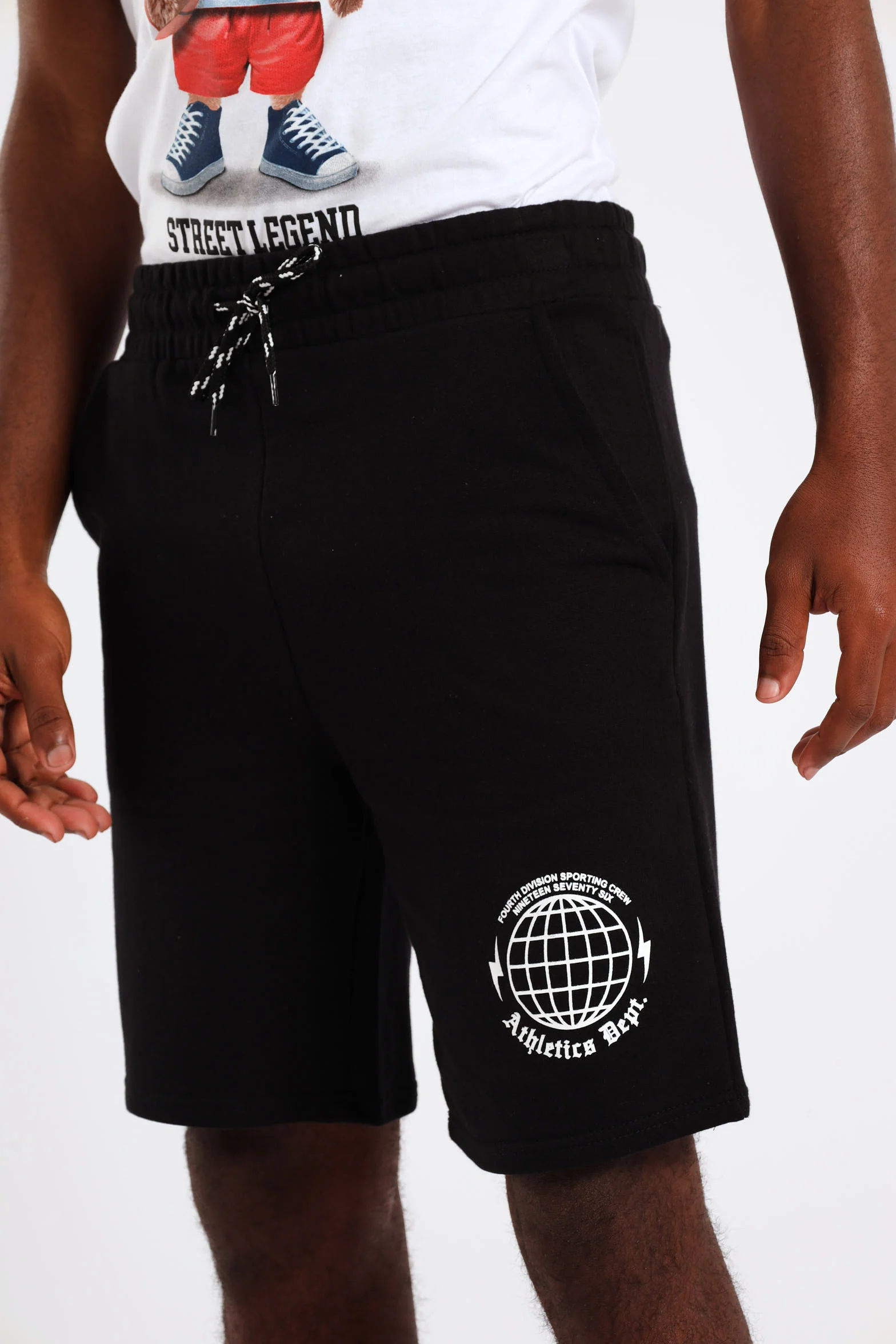 Boys Fleece Printed Short - Black - Image 3