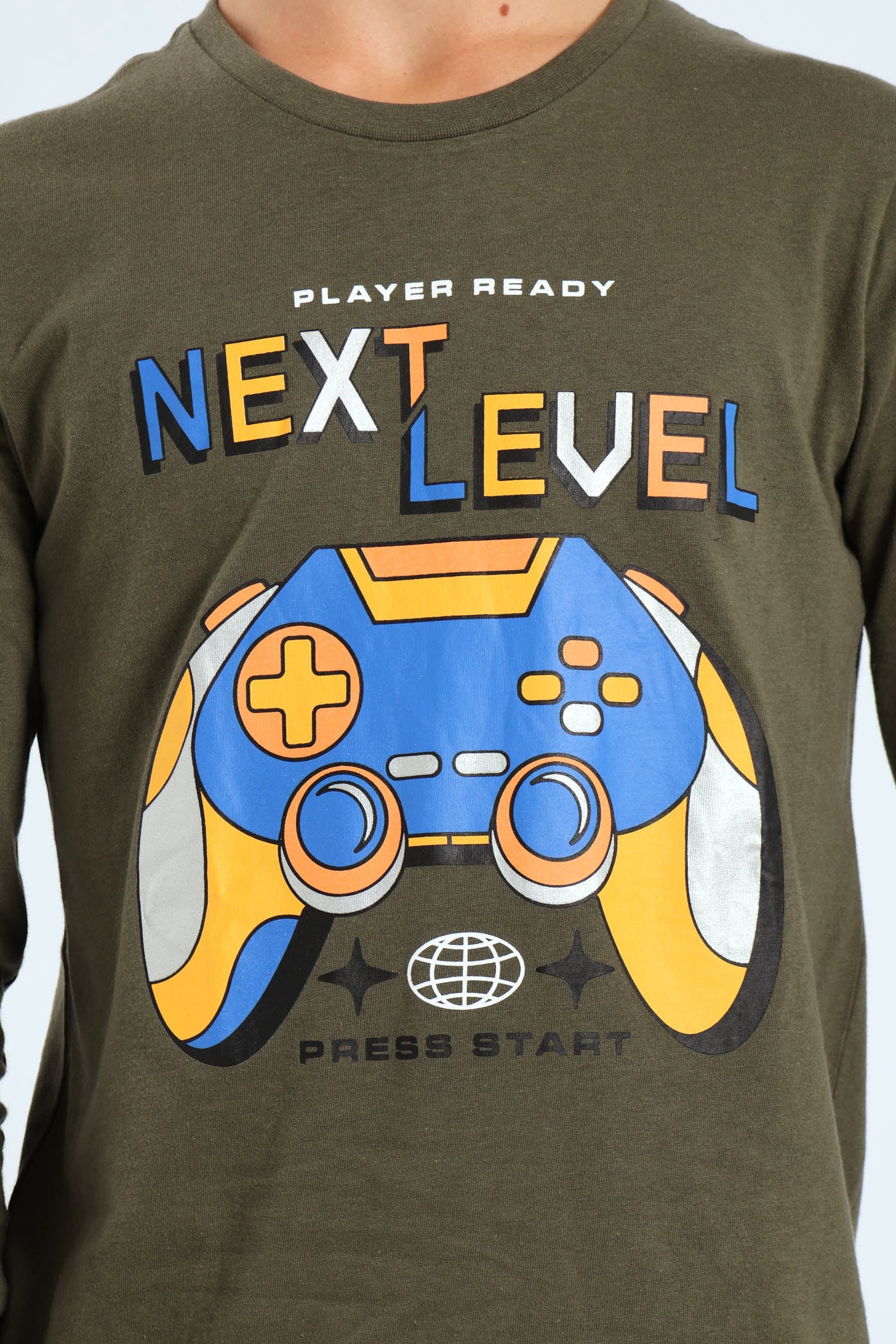 Boys Foil Gamer Long Sleeve Tee - Fatigue - Image 2