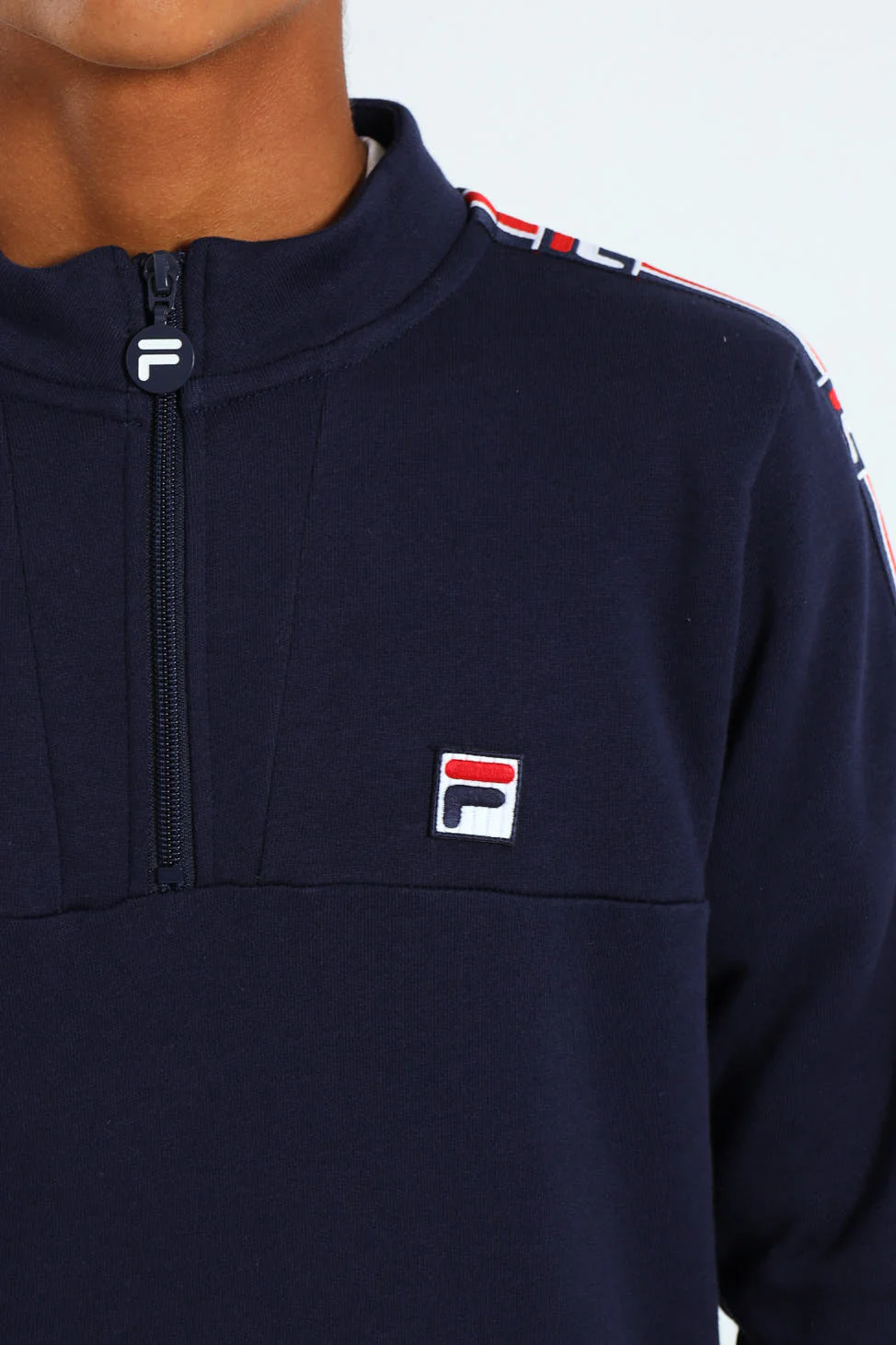 Boys Foster Three Quarter Zip Sweater - Navy - Image 4
