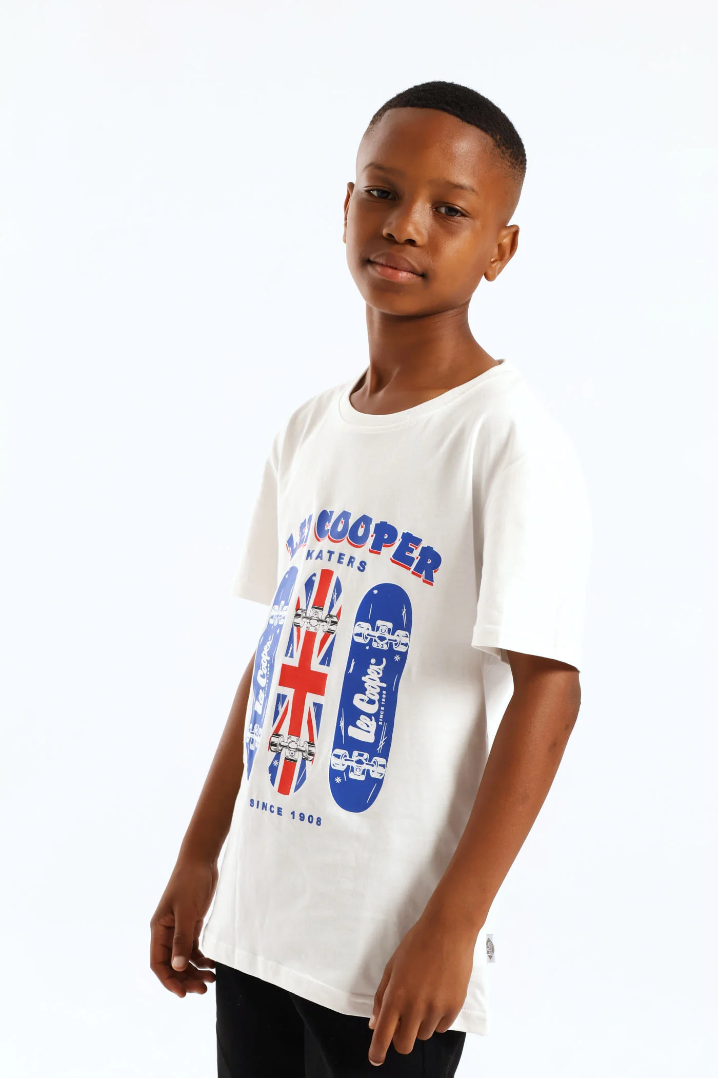 Boys Francis Skater Tee - White - Image 3