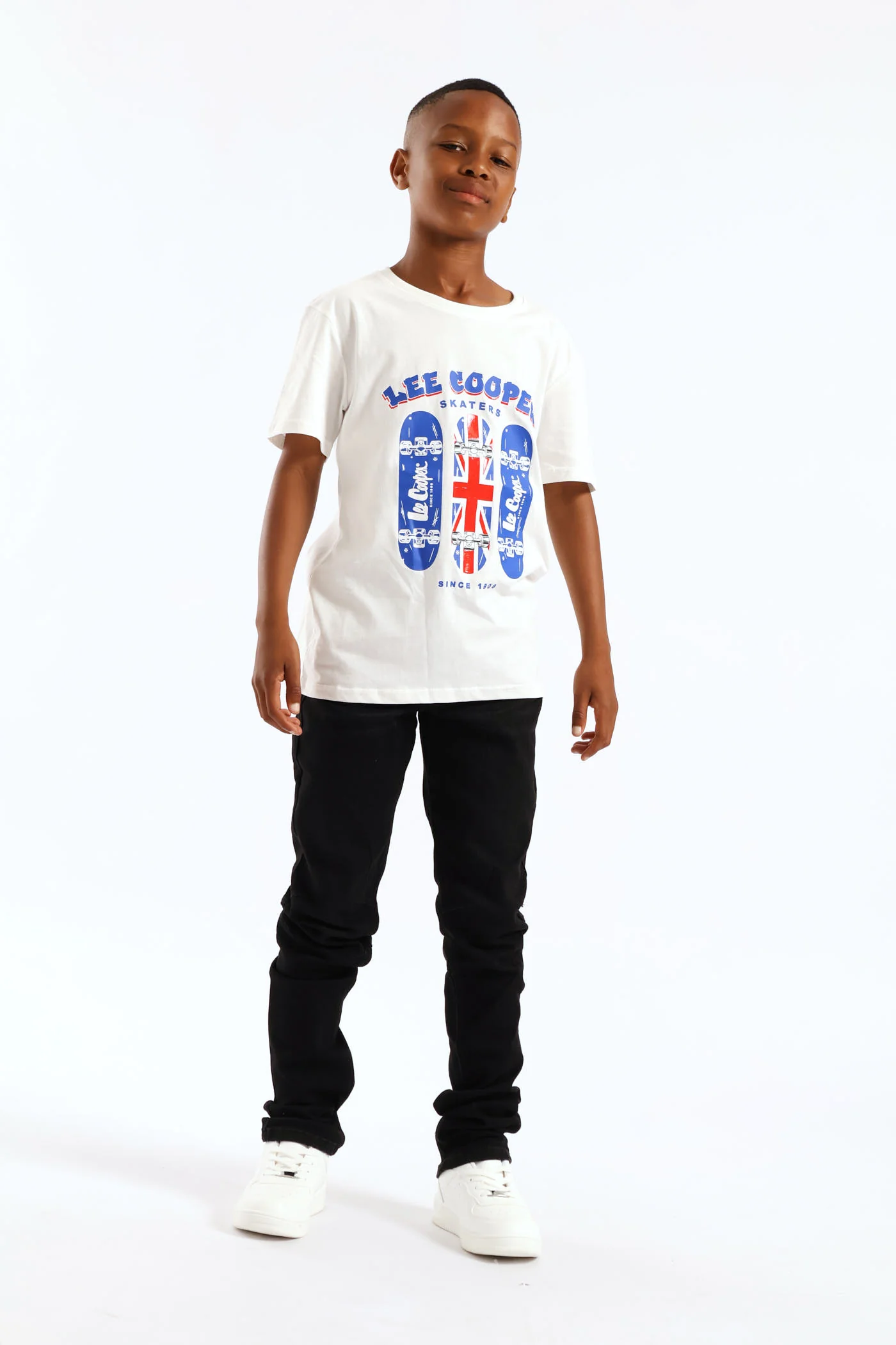 Boys Francis Skater Tee - White - Image 5