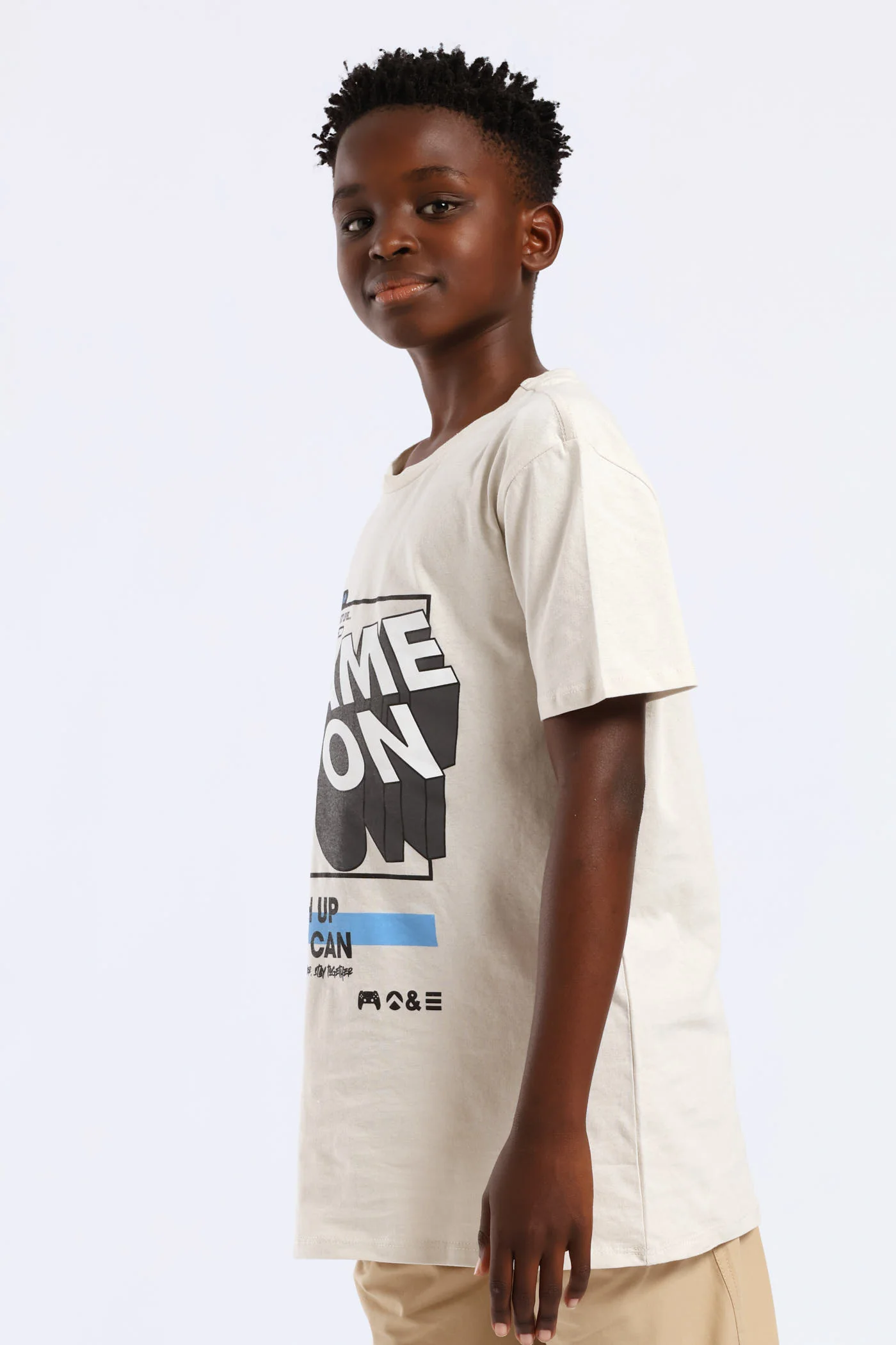 Boys Game On Printed T-Shirt - Grey - Image 3