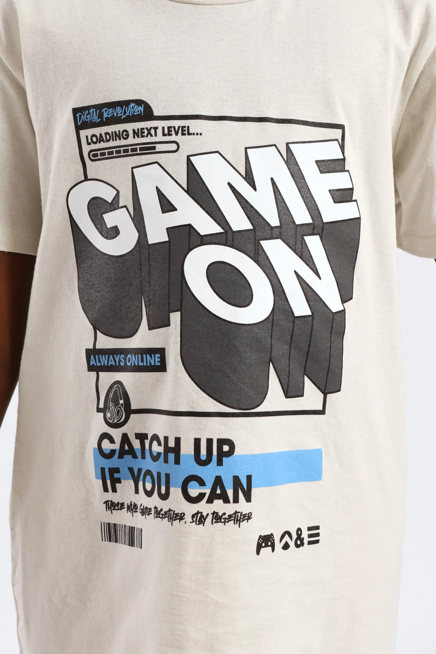Boys Game On Printed T-Shirt - Grey - Image 5