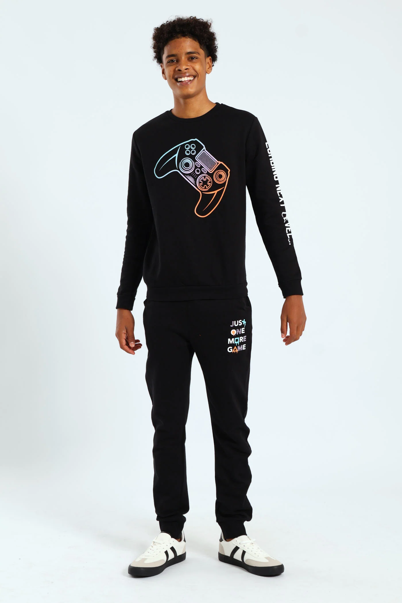 Boys Gamer Crew Top - Black - Image 2